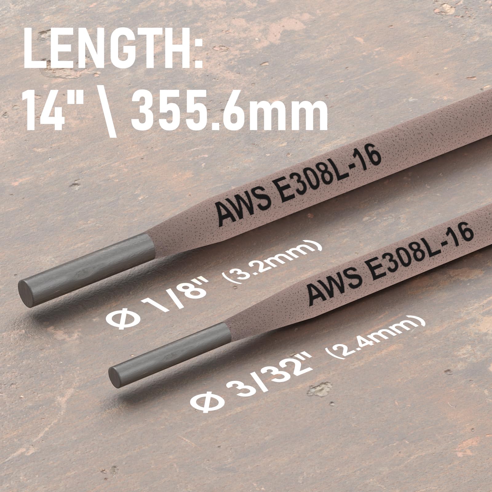 YESWELDER E308L-16 - Electrodos de varilla de soldadura de 35,5 x 0,3 cm, varillas de soldadura de 5 libras
