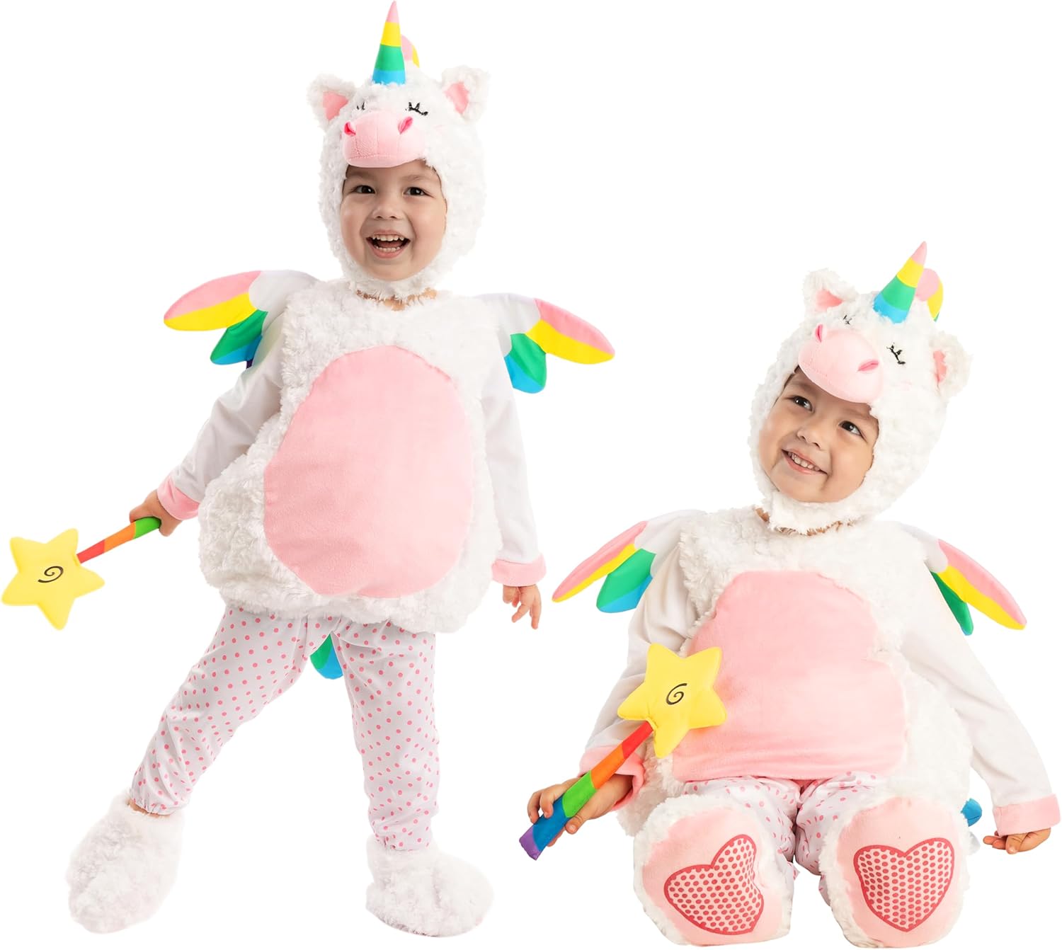 Spooktacular Creations Halloween Unicorn Costume Toddler with Wings and Star Wand for Baby Kids Halloween Dress Up Party 3T (3-4 yrs)