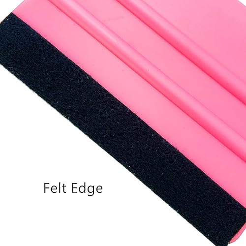 Miniatura 6 de Escobilla de fieltro de plástico rosa, escobilla de calcomanías para quitar burbujas para película de vinilo de automóvil, gráficos y papel tapiz,