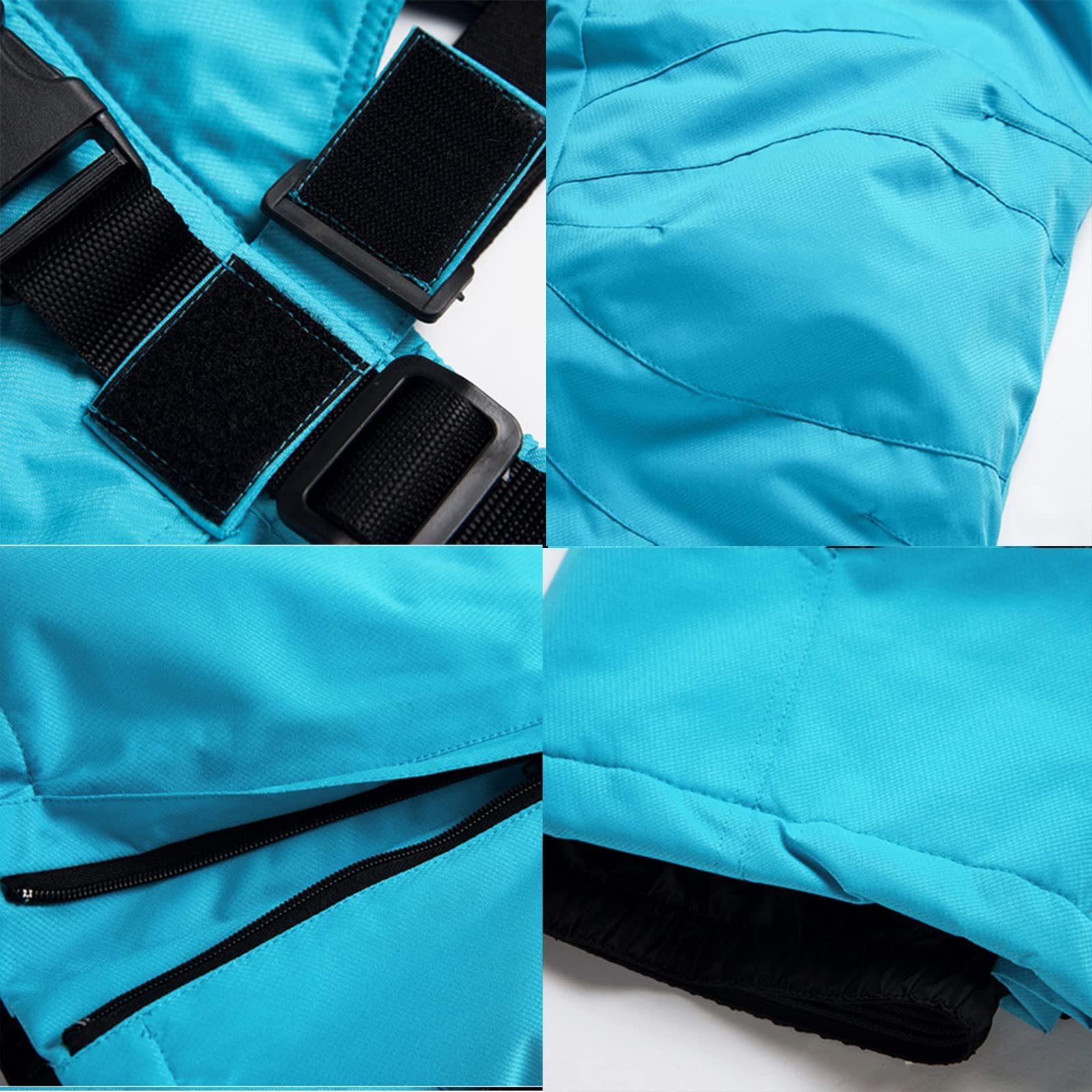 Skianzug für Damen, Winterjacke und Skihose, bunt, Snowboard, Jacke und Hose mit Trägern, wasserdicht, mit Kapuze, Schneeanzug