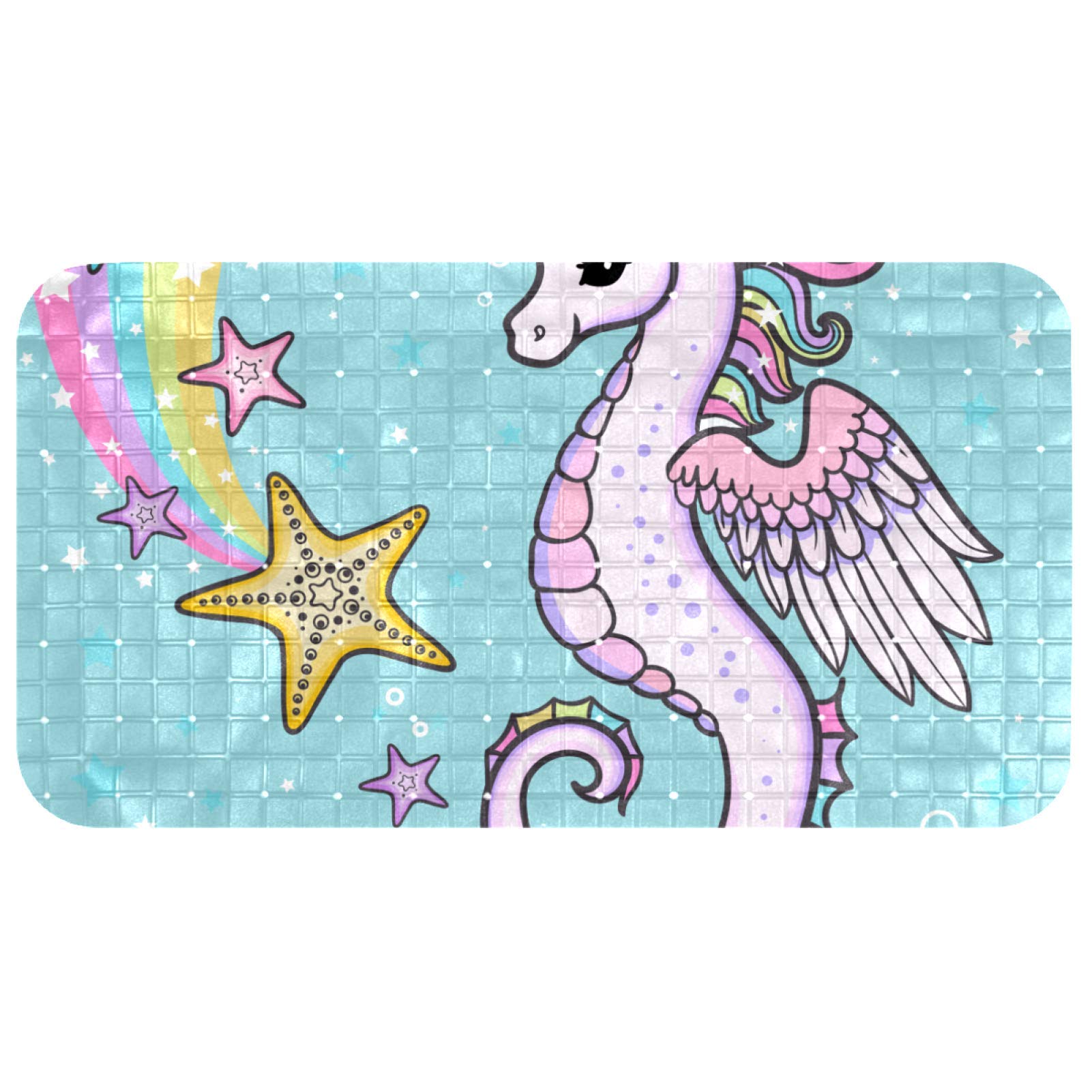 Tapis de bain hippocampe anti-glissade pour baignoire familiale