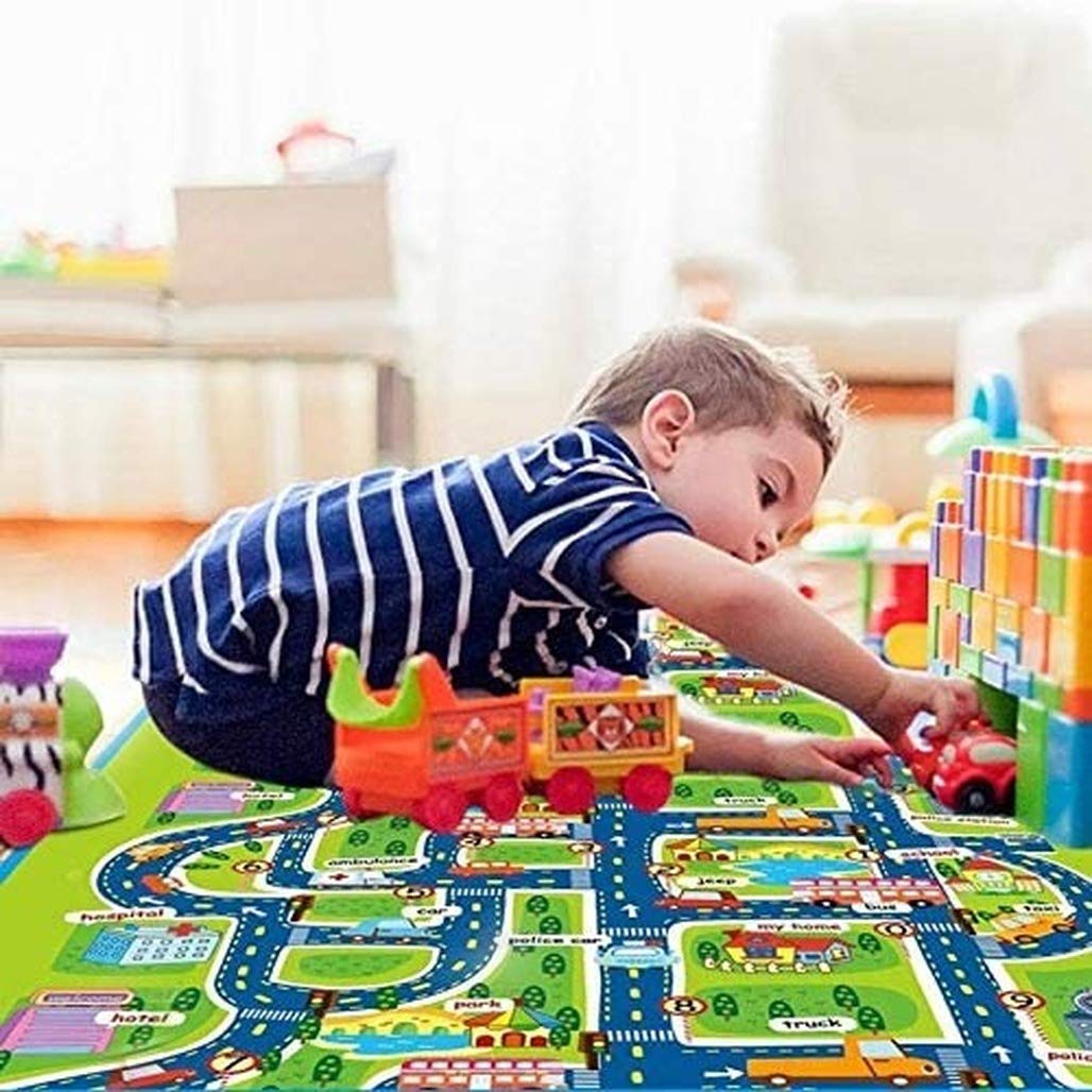 Amazon.co.jp: ラグ キッズマット プレイマット トミカ 道路 線路