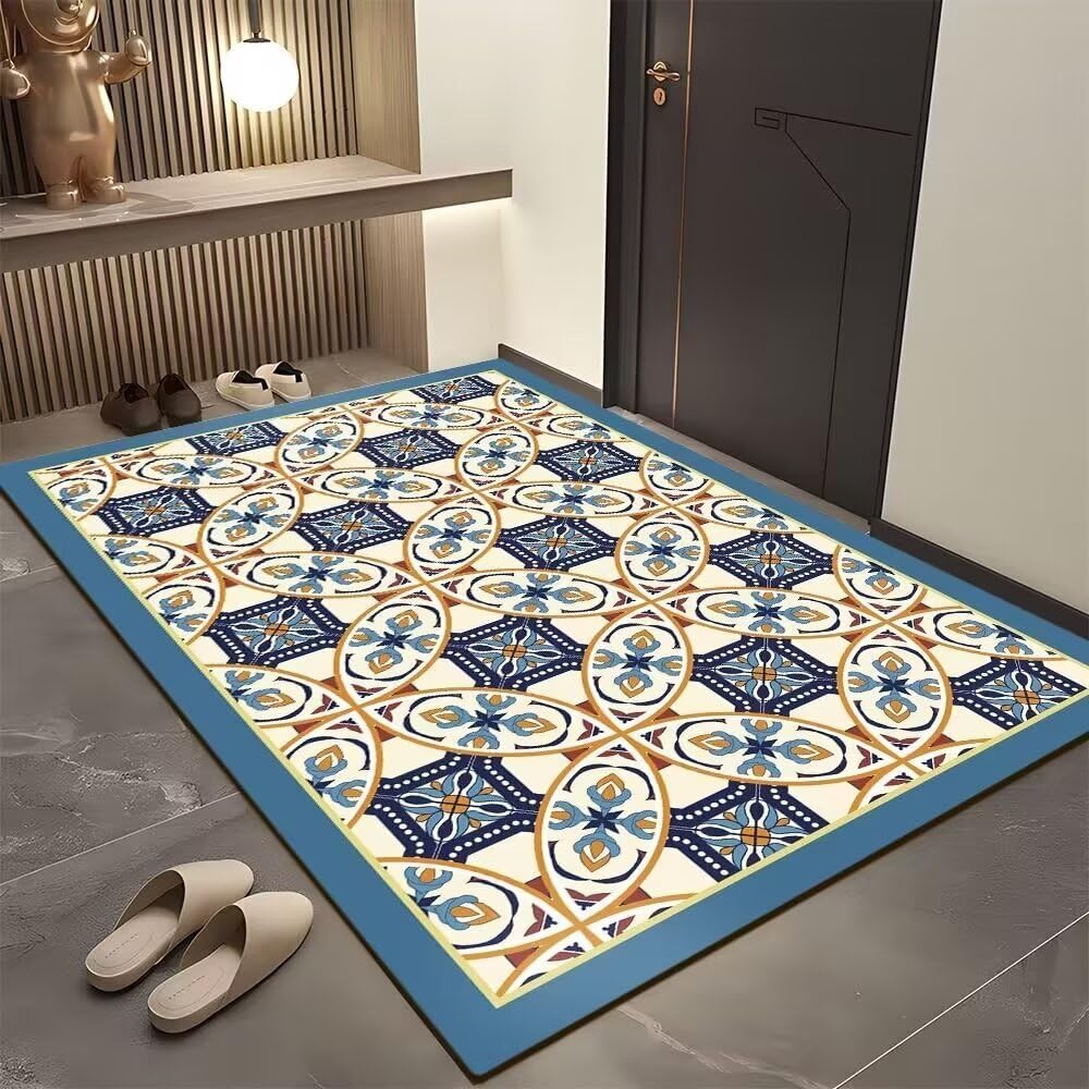 Tapis de sol salon moderne bleu 120x200 pour une chambre cosy