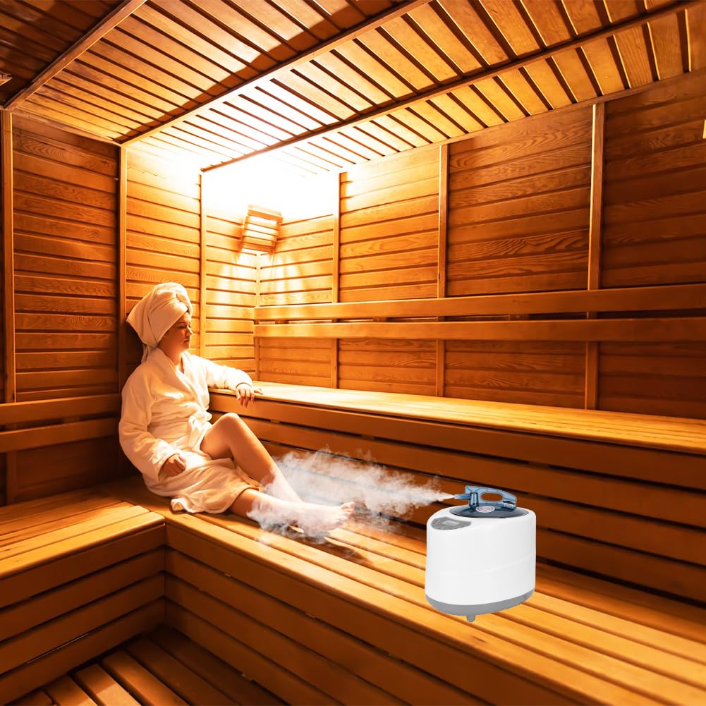 Generador de Vapor Corporal para Sauna, máquina de fumigación portátil, generador de ollas de Acero Inoxidable con botón táctil Inteligente, Control Remoto para Ducha, baño, hogar, baño, SPA, 2,8 l