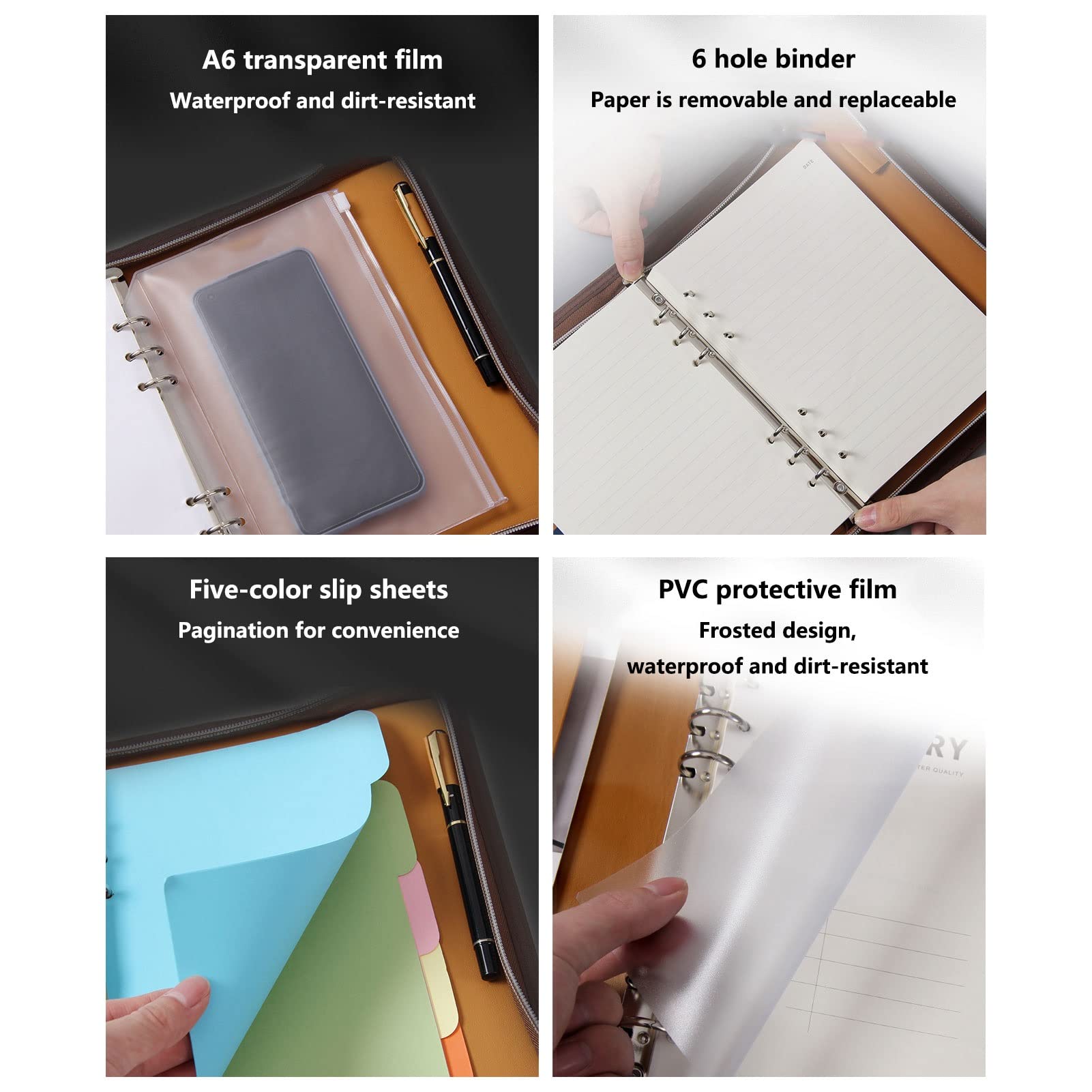 Draagbare Professionele Zakelijke Portfolio Map Document Organizer A5 Pu Lederen Rits Met Calculator Kaarthouder Memo