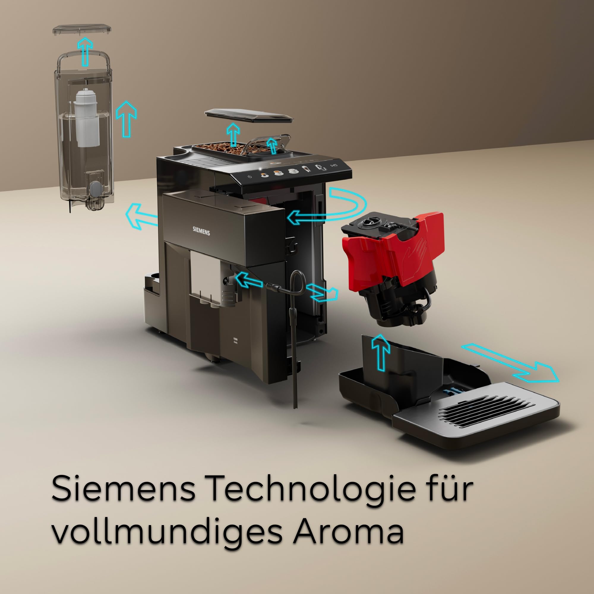 Siemens EQ500 classic Kaffeevollautomat TFT-Display 5 Kaffee- Milchgetränke Doppeltassenfunktion Schwarz TP511E19