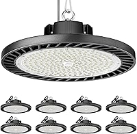 ONLYLUX 8-Pack 200W UFO LED High Bay Lights 30,000LM 6500K Daylight Plug & Play for Warehouse Factory Garage Shop
