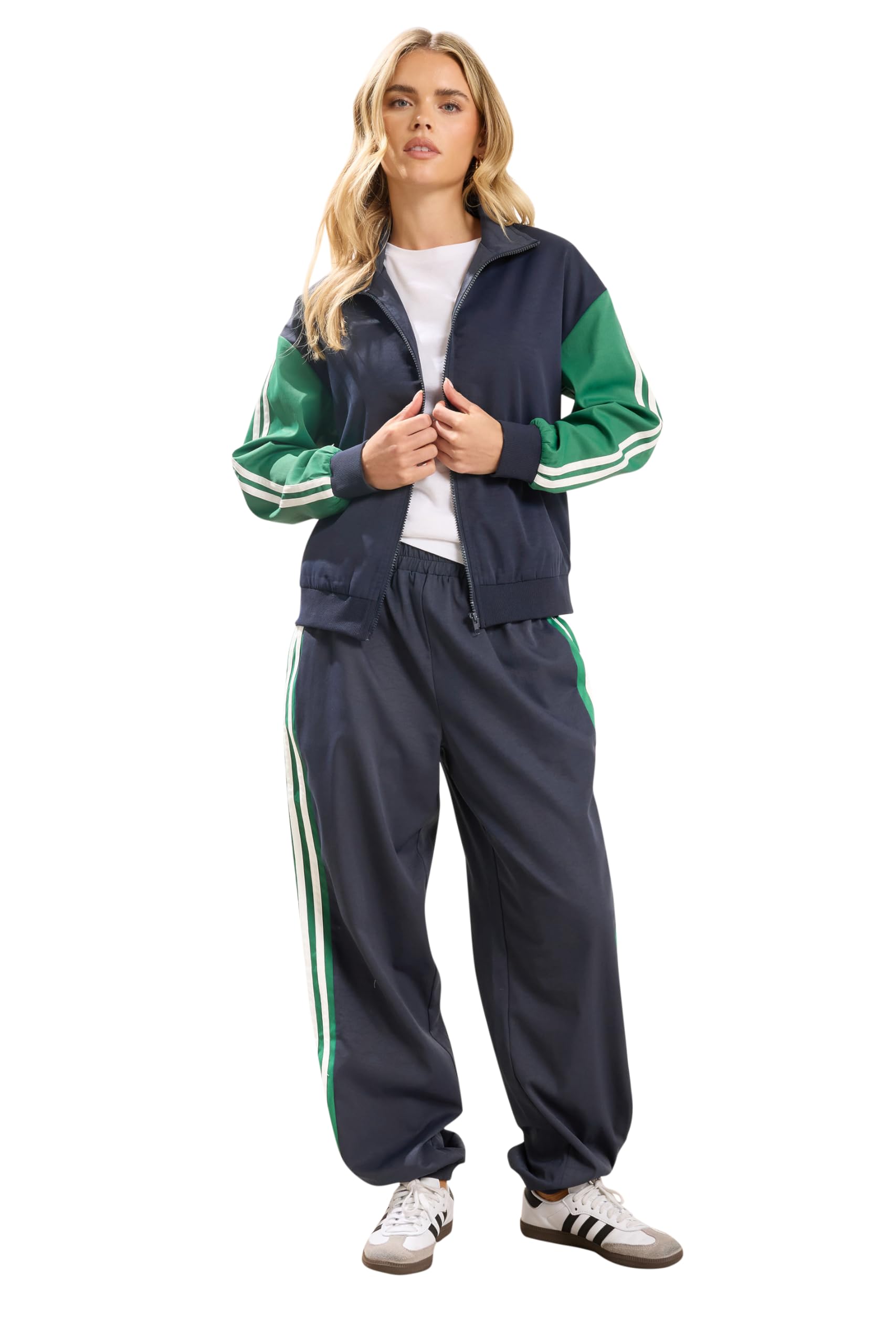 PixieGirl Petite Navy Stripe Cuffed Joggers Petite
