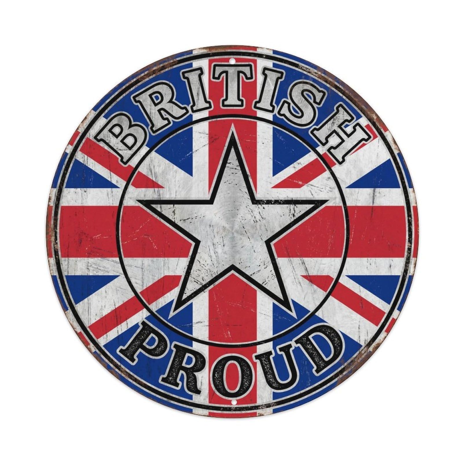 British Proud Star Sky Nature Heritage Emblem Metal Tin Sign