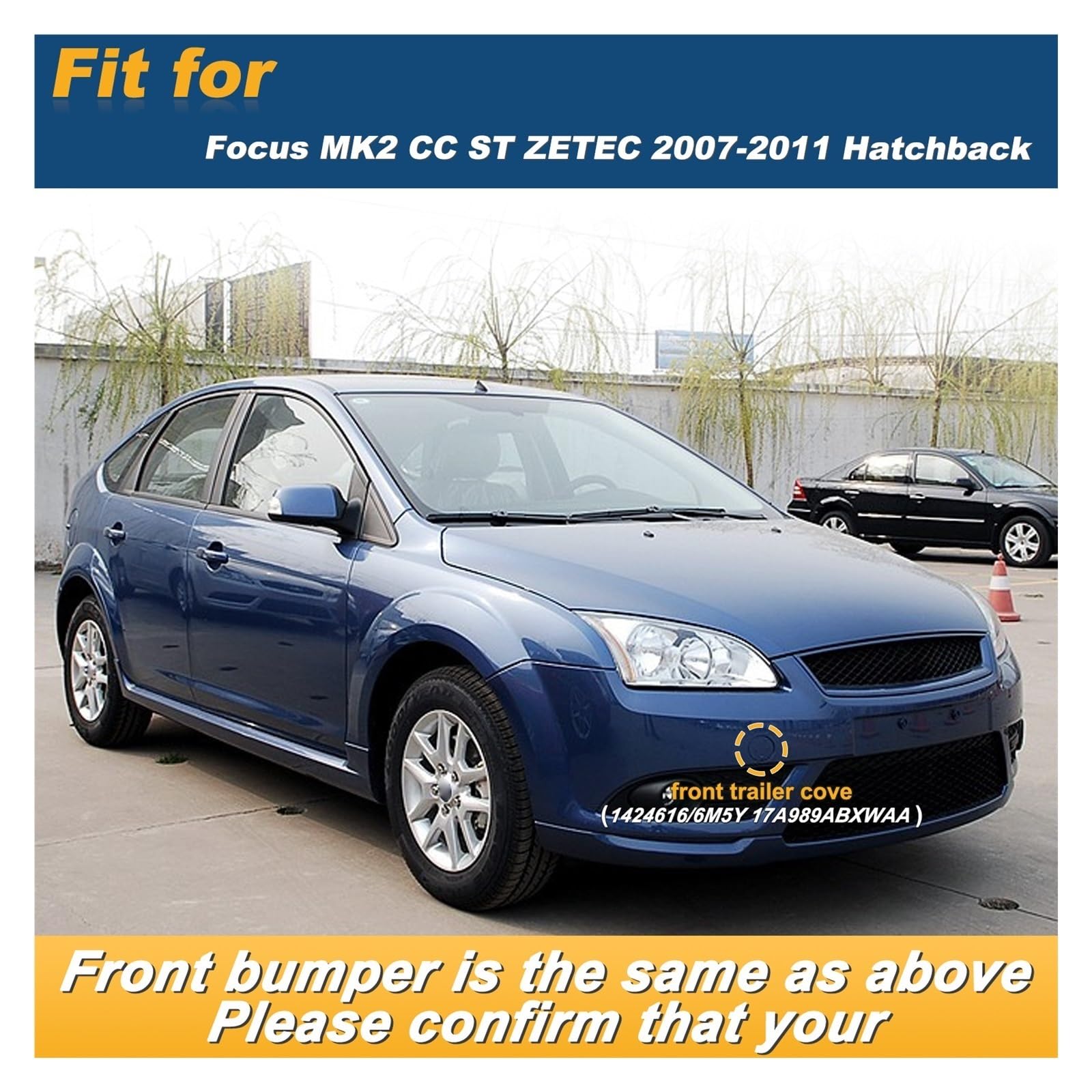 Cache Crochet Remorquage Avant Pour Ford Focus Mk3 (2011-2014) - Référence 1702946, BM5117A989AB