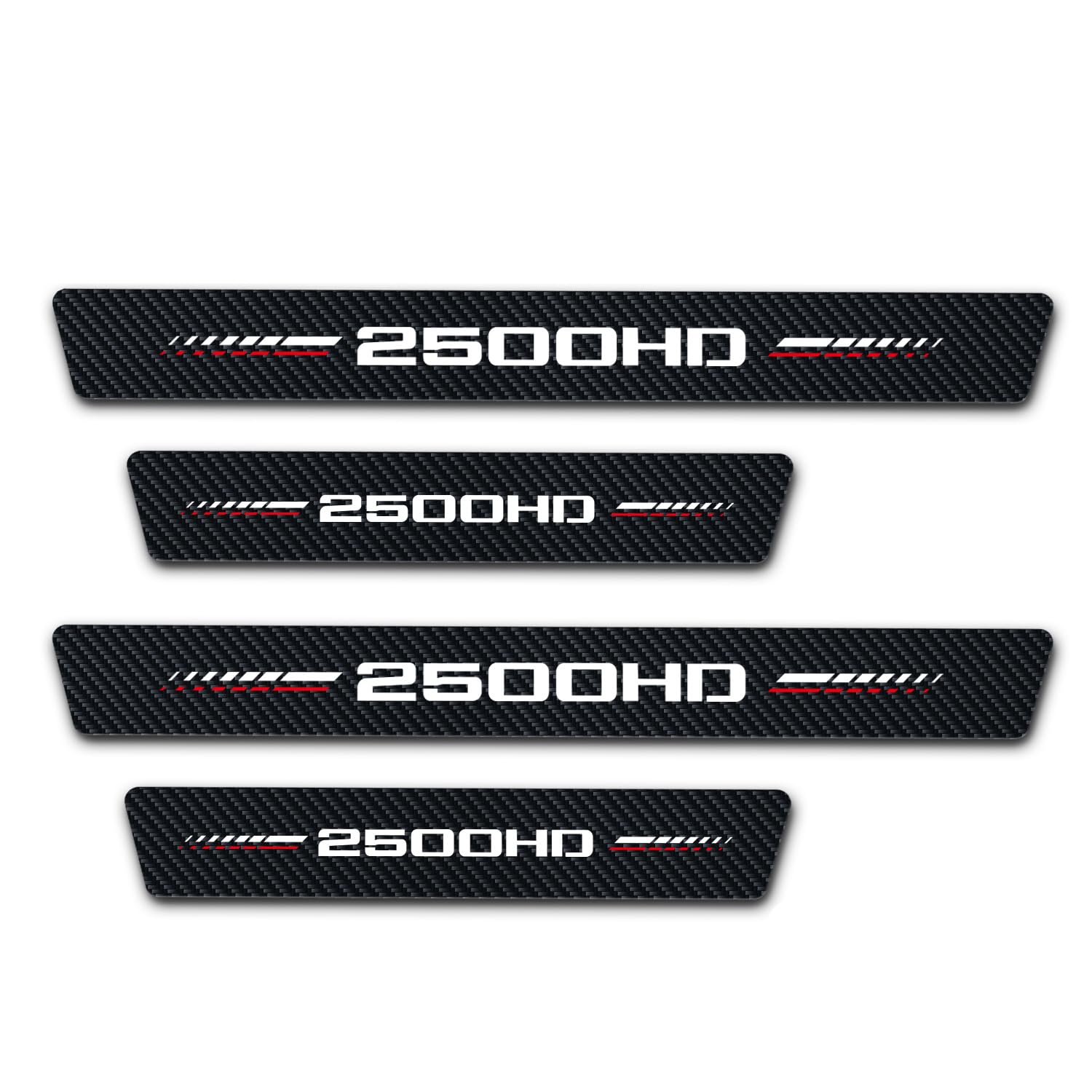 Annloysky 4Pcs Door Sill Plate Protectors Compatible with 2019/2021/2020 Dodge Ram 2500 Car Accessories, Carbon Fiber Leather Door Sill Stickers for