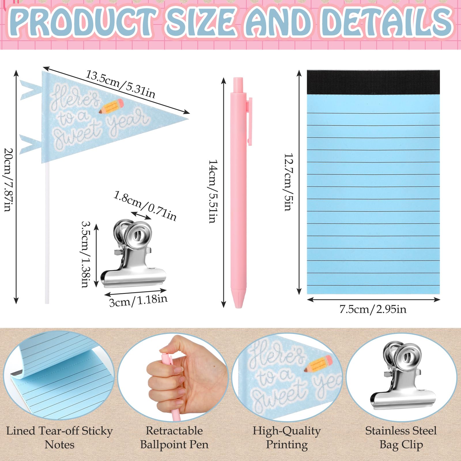 Juego de 18 tazas de agradecimiento para profesores, juego de regalo con forro para cuaderno, tazas de café, bloc de notas, portapapeles, bandera para mujeres, regalo de agradecimiento para