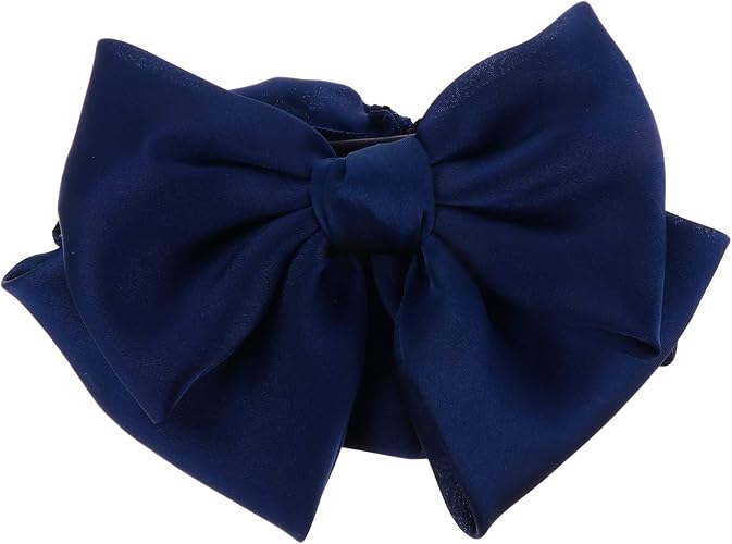 Amazon Frcolor リボン バレッタ ヘアネット シニヨンネット お団子 まとめ髪 髪留め ヘアクリップ バレッタネット 紺 バレッタ クリップ 通販