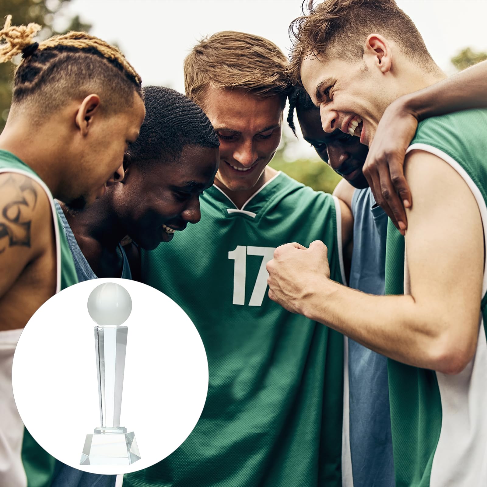 QUARKZMAN Kristallglas Trophäe Mit Box 9 X 2.8 Zoll 2Stk Basketball Champions Auszeichnung Für Desktop Tisch Dekoration Turniere Sportwettbewerbe Briefbeschwerer Klar