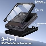 JETech Cover per Samsung Galaxy Z Flip 7, Nero | Pellicola Protettiva Frontale Integrata, Design PC Rigido Sottile, Custodia Protezione Antiurto, Finitura Antigraffio - 3