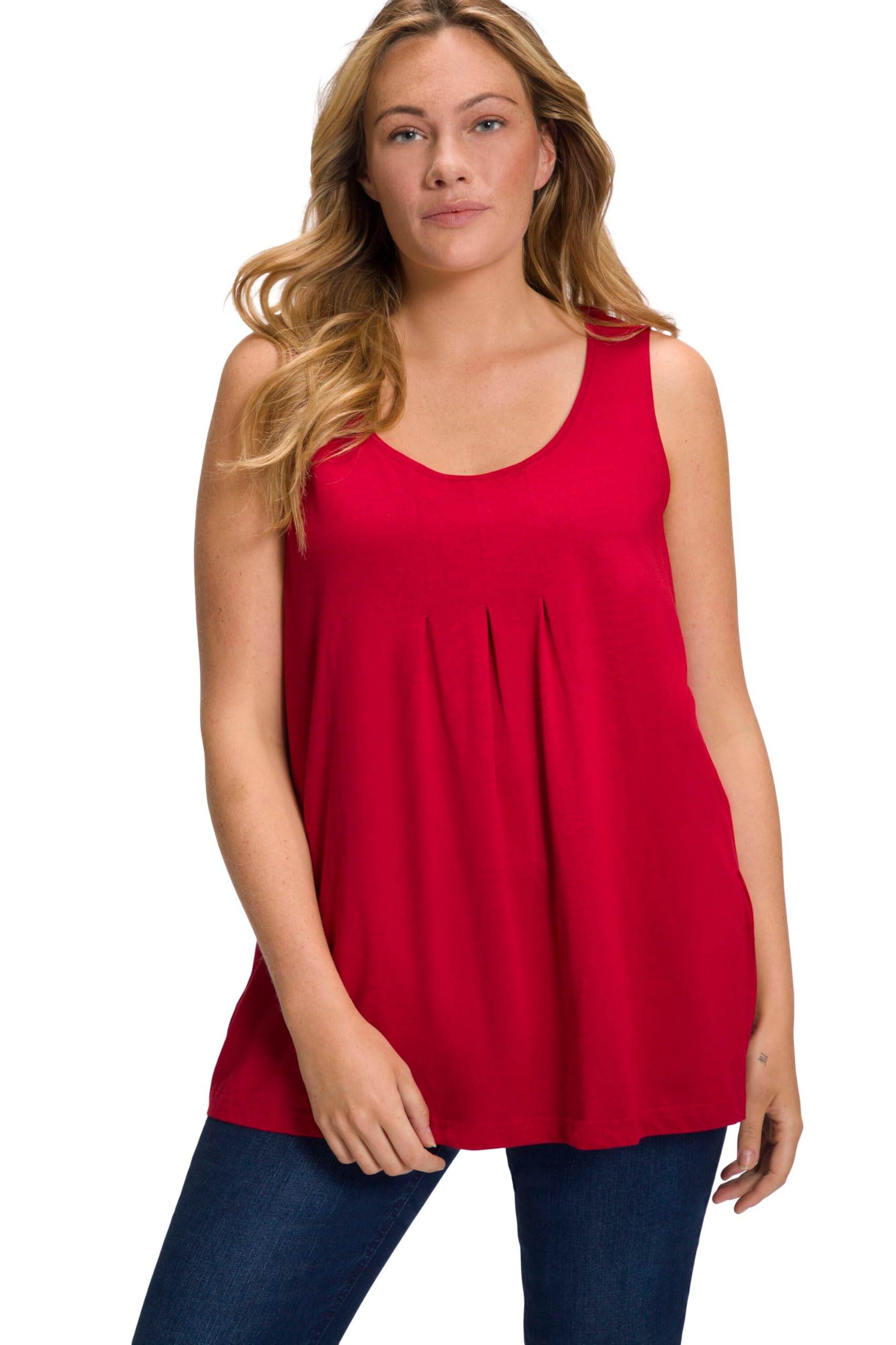 T-shirt basic con scollo a V e mezze maniche, fino alla tg. 8XL, blu grigio | Ulla Popken