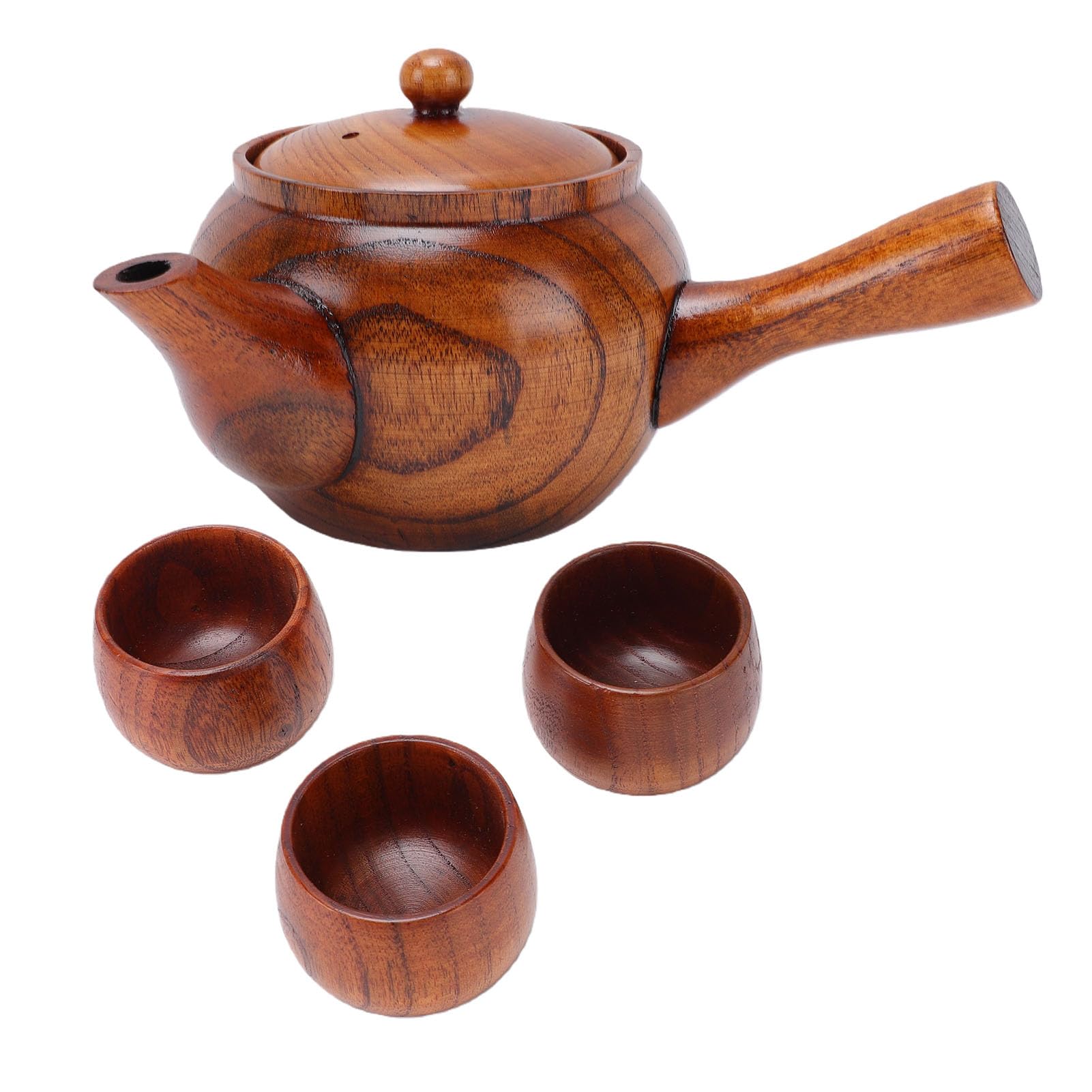 Schimer Set da tè Gongfu in Legno con Teiera, 3 Tazze e Colino per 2-3