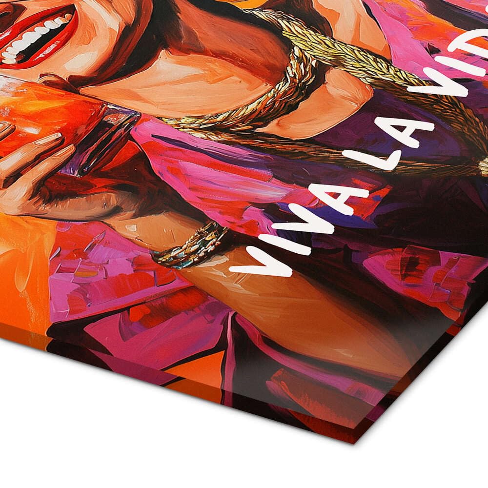 Posterlounge Viva La Vida Frida Acrylglasbild | 50 x 70 cm von Carina Artspace Orange Wandbilder Wanddeko