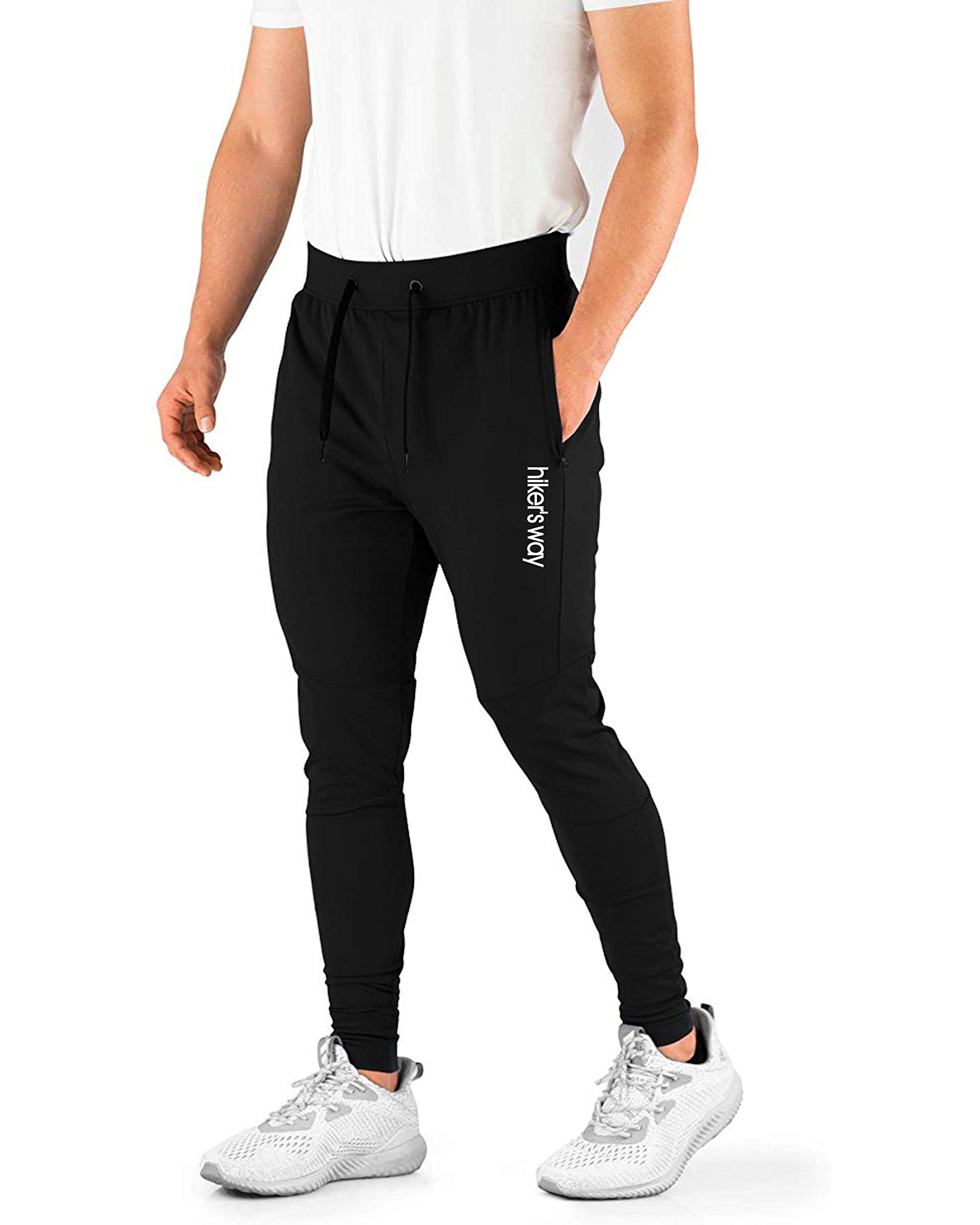 hiker's way Track Pants for Men, Joggers for Men, Jeggings for Men, Trackpants with Two Side Zipper Pocket for Sports Gym Athletic Training Workout Running