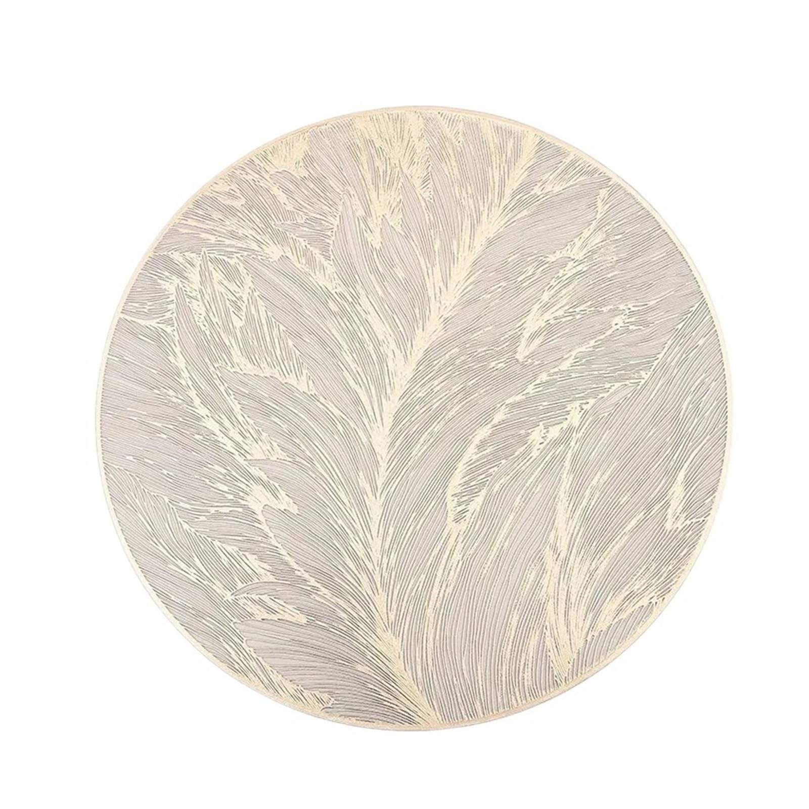 WZPTLKIBAD 4PCS Round Placemats, Golden Leaf Table Protector