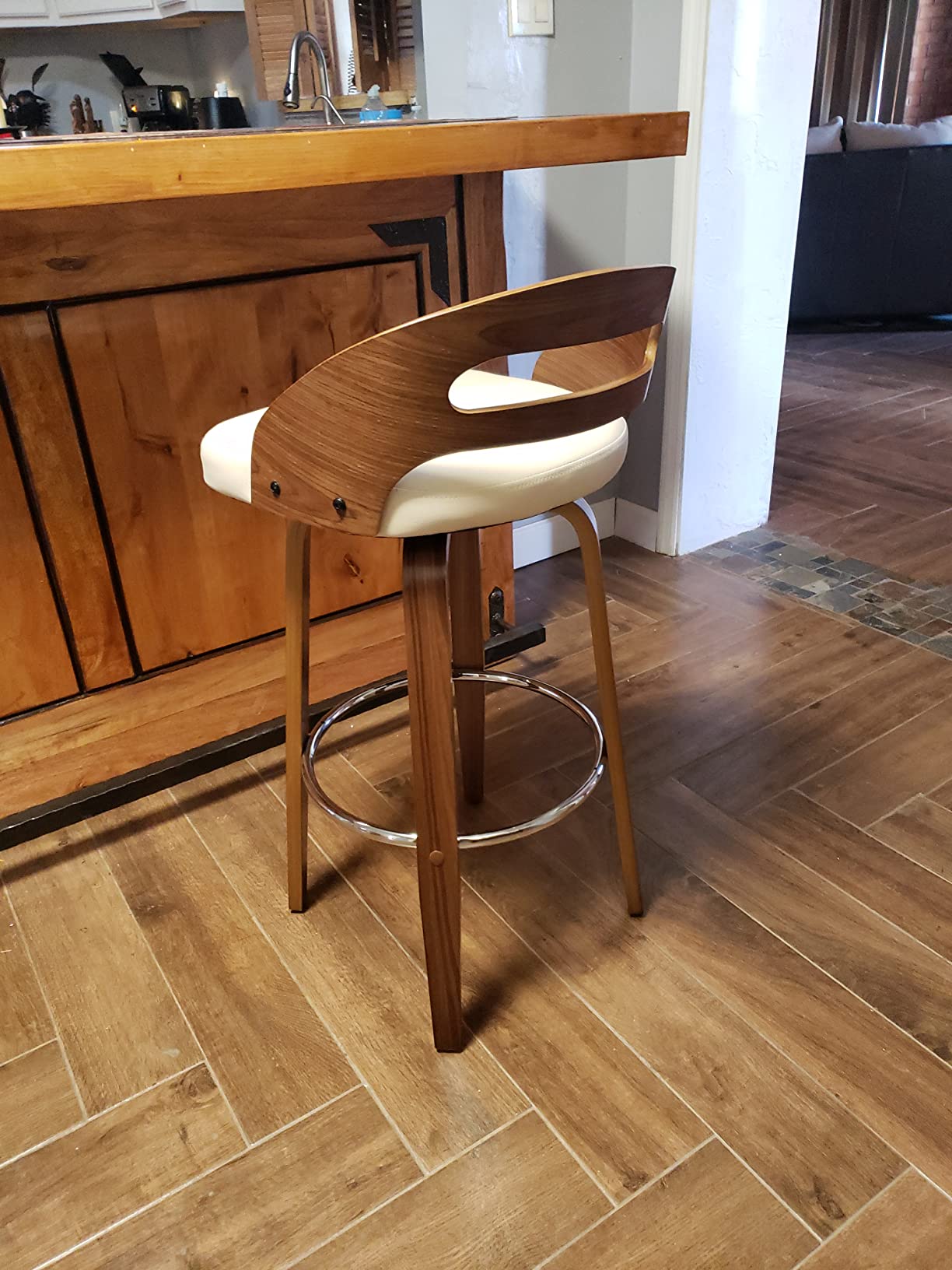 38/mo Finance WUPOTO Bar Stools Set of 2, Swivel Bar Height Stools