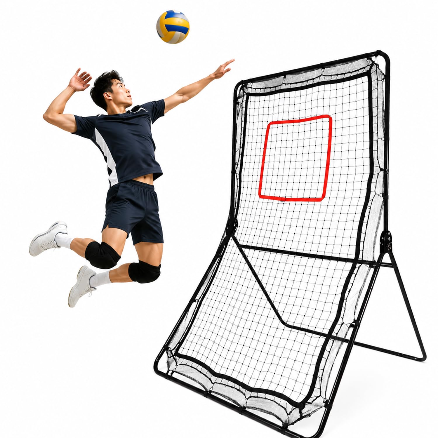 REDCAMP Lacrosse Rebounder für den Hinterhof, Baseball-Rückennetz, für Volleyball, Rebounder, Pitch Back Baseball Rebounder passend für Volleyball, Softball und Tennistraining