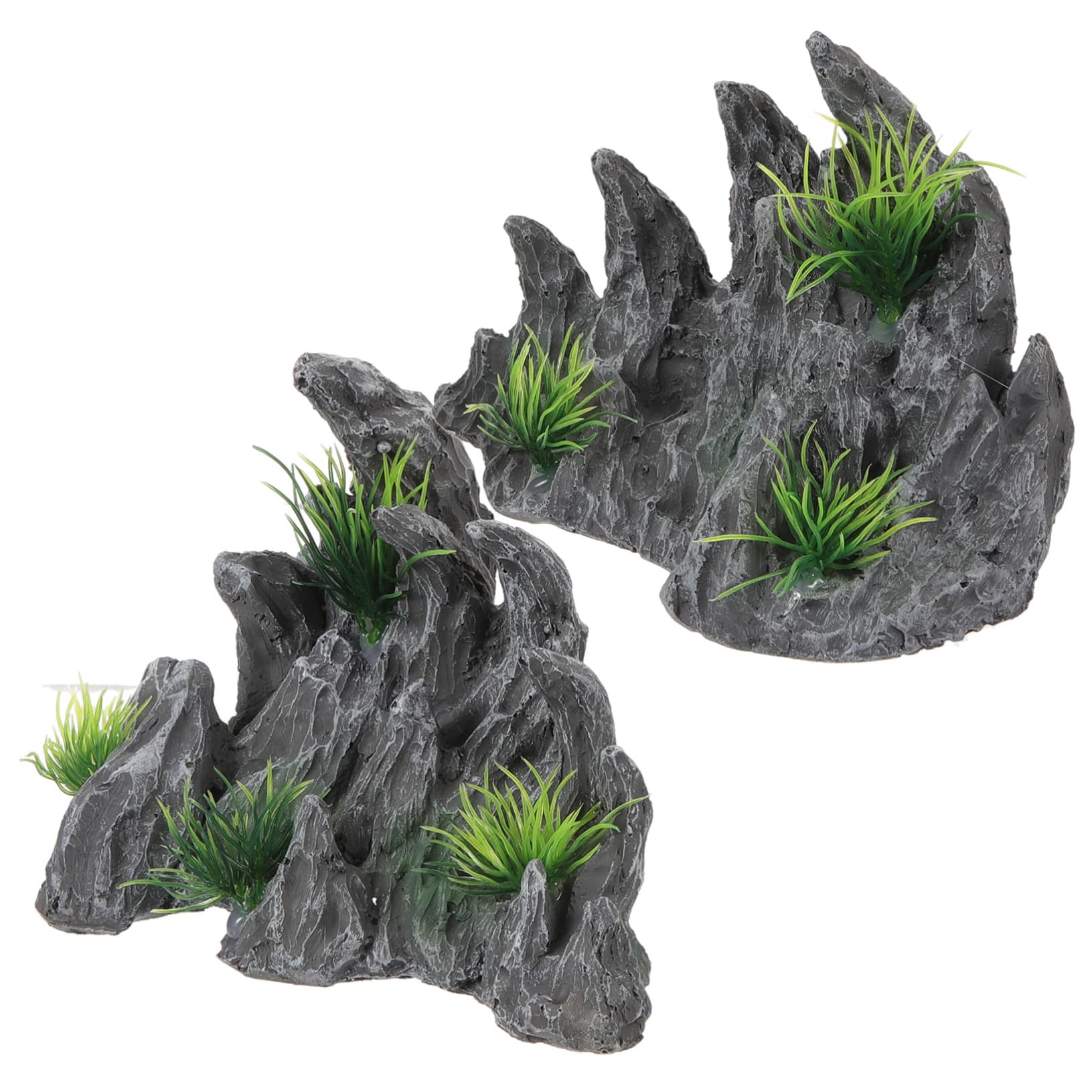 OUNONA 2 Ensembles Artisanat De Poisson en Résine Paysage D'Aquarium Rocaille en Pierre D'Aquarium pour Aménagement Paysager Accessoires De Décoration D'Aquarium 2 pièces * 2