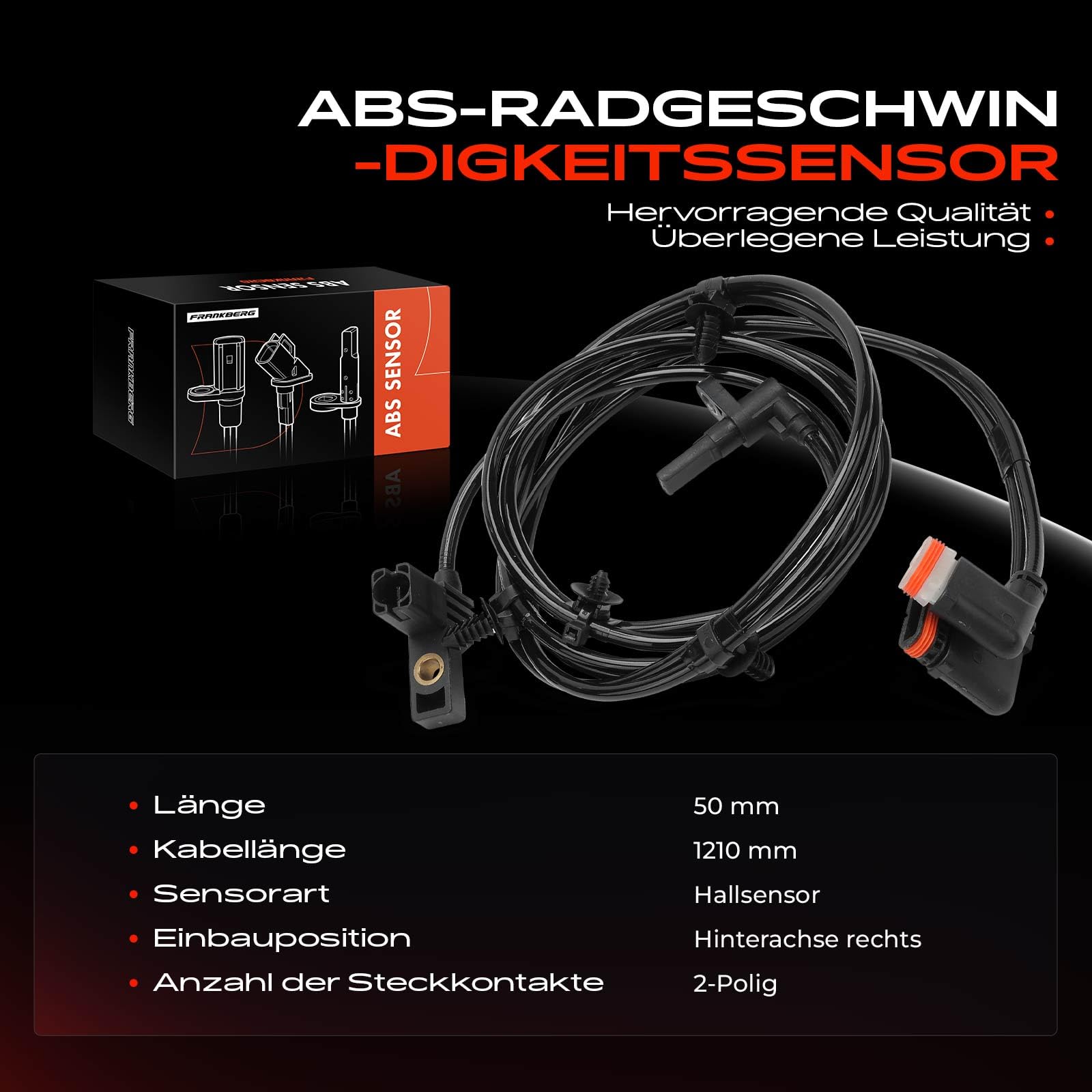 Frankberg ABS Speed Sensor czujnik prędkości koła czujnik prędkości koła ABS czujnik prędkości obrotowej koła Replace # A6395406407