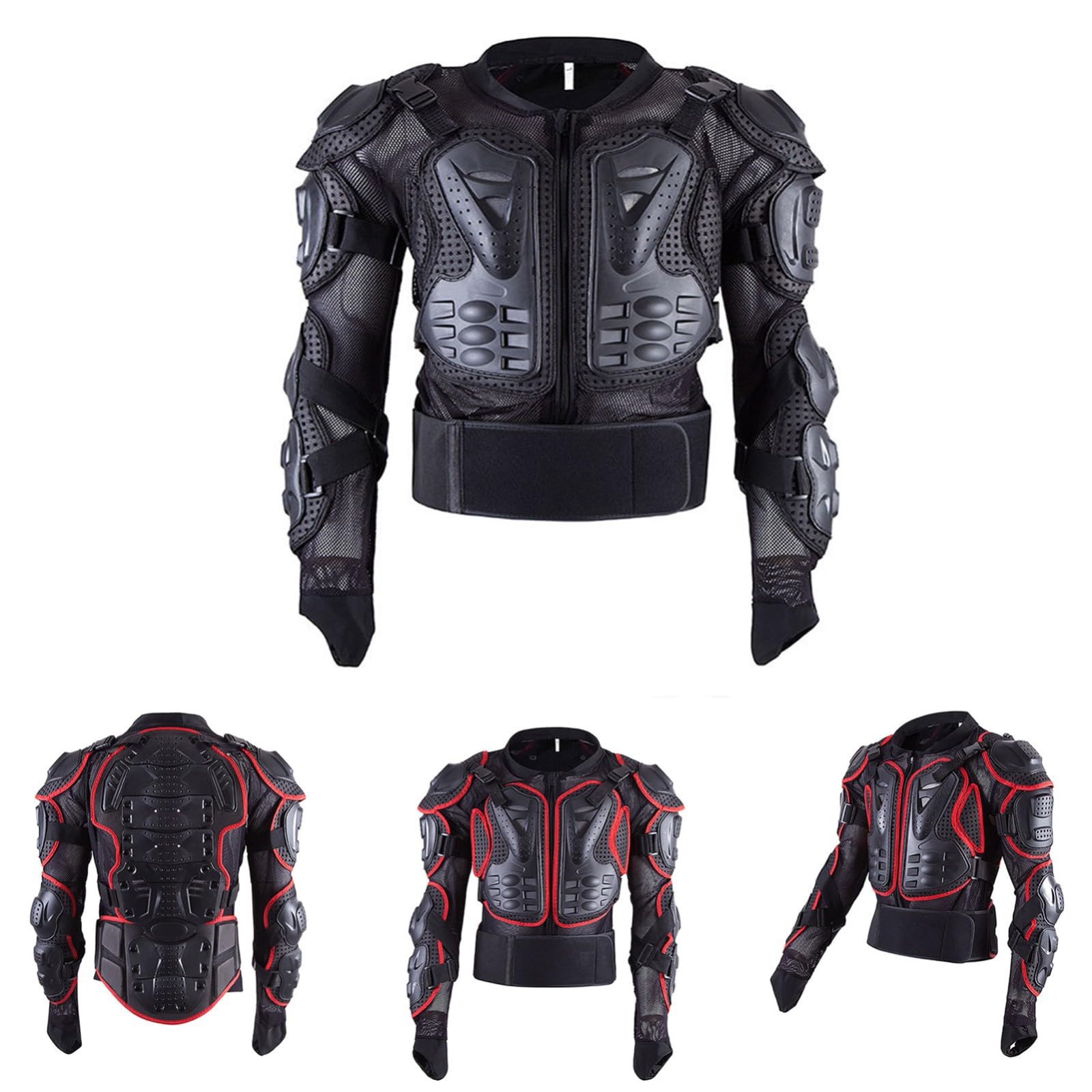 Adultos Motocicleta Body Armor Pecho Espalda Protector De Columna Vertebral Chaleco Protector, Motocicleta Body Armor Armor Protector De Pecho Protector De Espalda Motocross, Adecuado Black,L