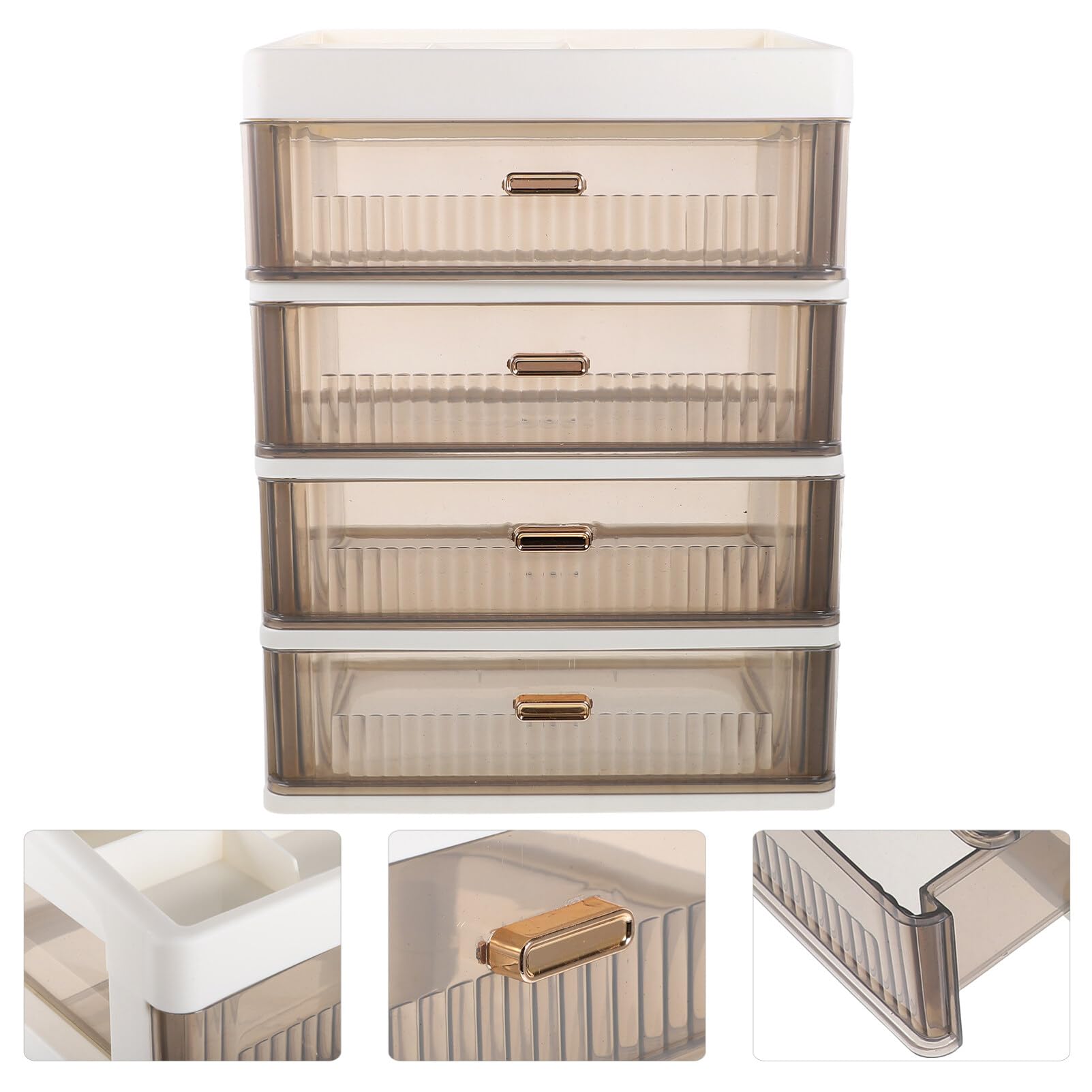 Organizzatore da Scrivania per Classificare Cosmetici e Accessori con Cassetti Trasparenti in Pp, Scatola Multi-strato per Ufficio e Casa