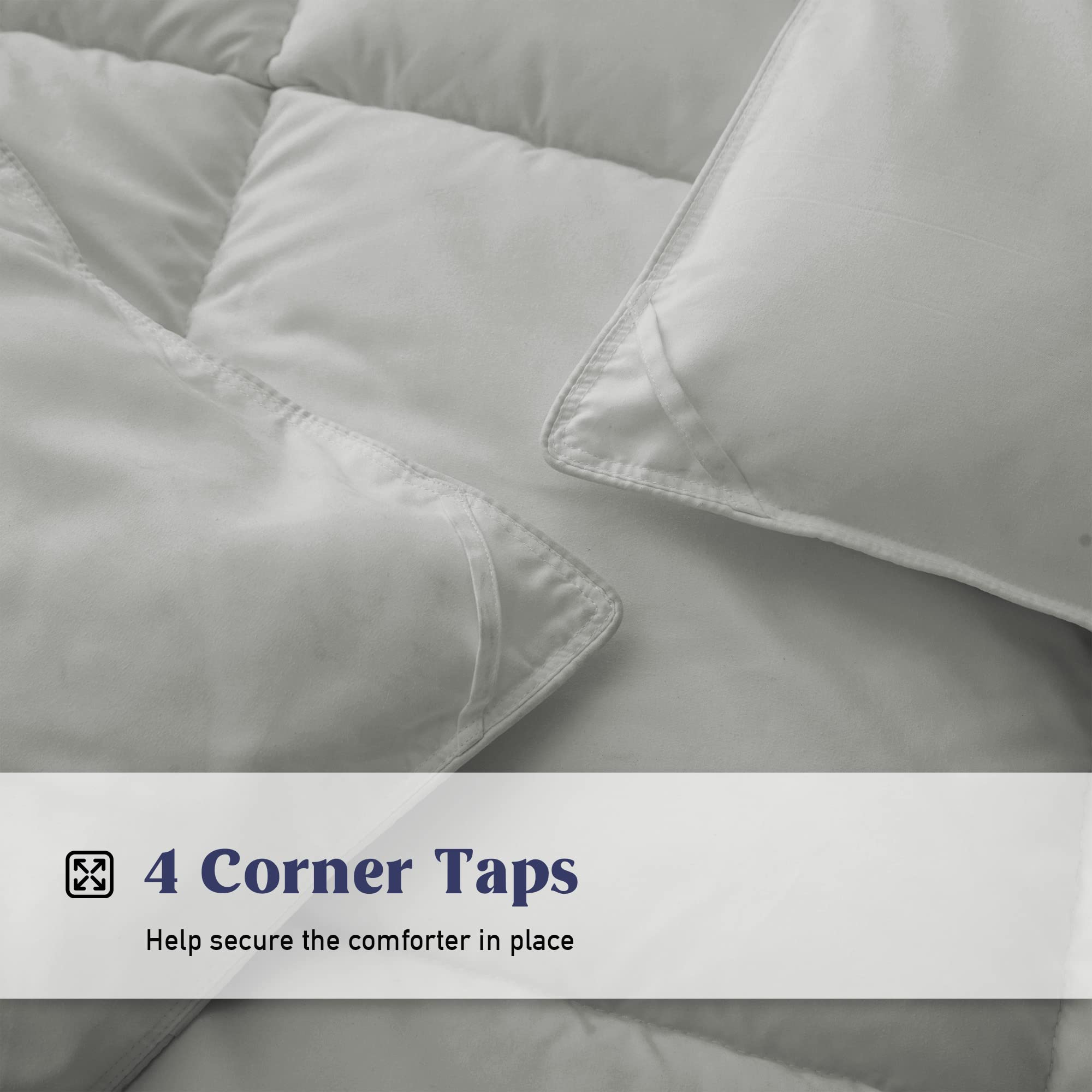 puredownÂ® Lightweight Goose Feather Down Comforter Full/Queen Size Summer Duvet Insert, Hotel Collection Bed Comforter, Down Duvet for Warmer Climates/Sleeper Ultra-Soft Down-Proof Shell, Grey