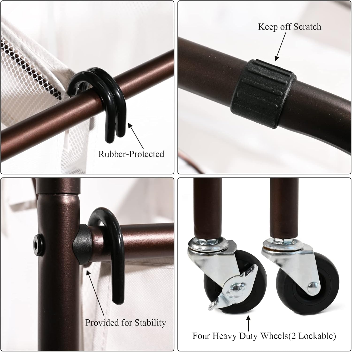 Buy Ollieroo Classic Rolling Laundry Sorter Cart Heavy Duty 3 Bags