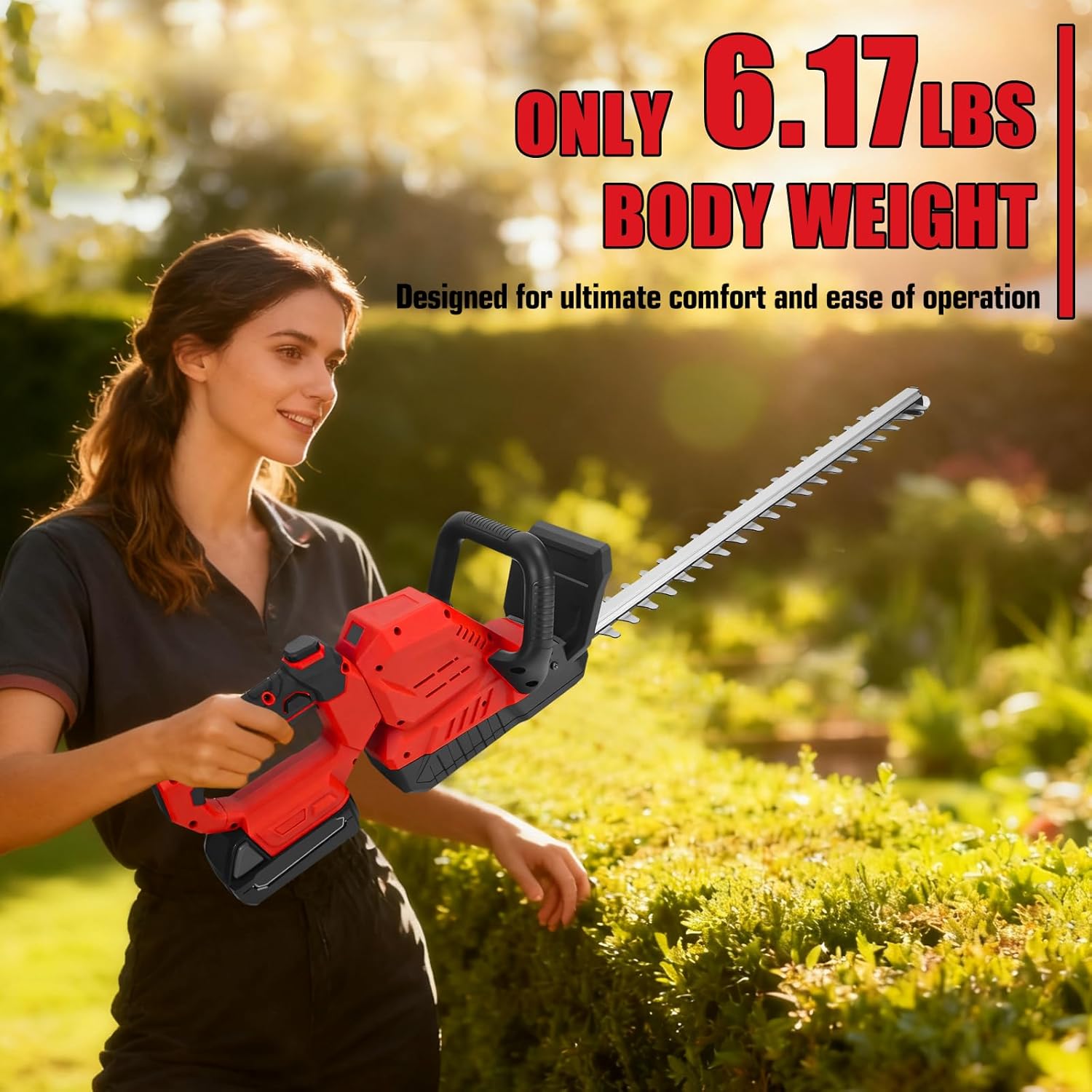 Cordless Hedge Trimmer Compatible with Milwaukee 18V Battery, 20-Inch Electric Hedge Trimmer with 1600RPM, 5/8 Inch Cutting Width, Rotatable Handle Handle Bush Trimmer for Garden and Lawn(No Battery)