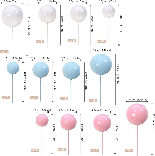 Miniatura 128 de Rsstarxi 30 piezas de bolas de burbujas para decoración de tartas, bolas de espuma, mini globo para cupcakes, decoración de bricolaje para baby Oro