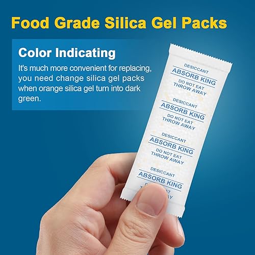 Miniatura 3 de Absorbking Paquetes de gel de sílice 50 unidades de absorbentes de humedad de 018oz paquetes desecantes de gel de sílice para almacenamiento