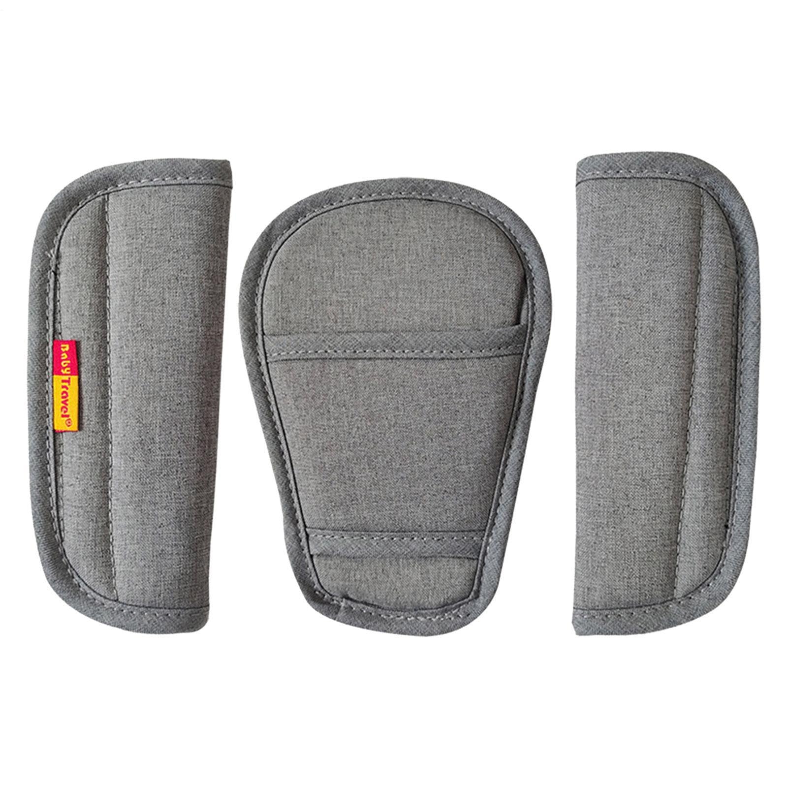 Zestivra Car Seat Shoulder Pads - 3pcs Seat Belt Covers, Soft Non Slip Straps | Multipurpose Replacement Straps Toddler Gear, Pushchair Stroller Harness Pad Cushion Cover Set with Soft Plush Fabric