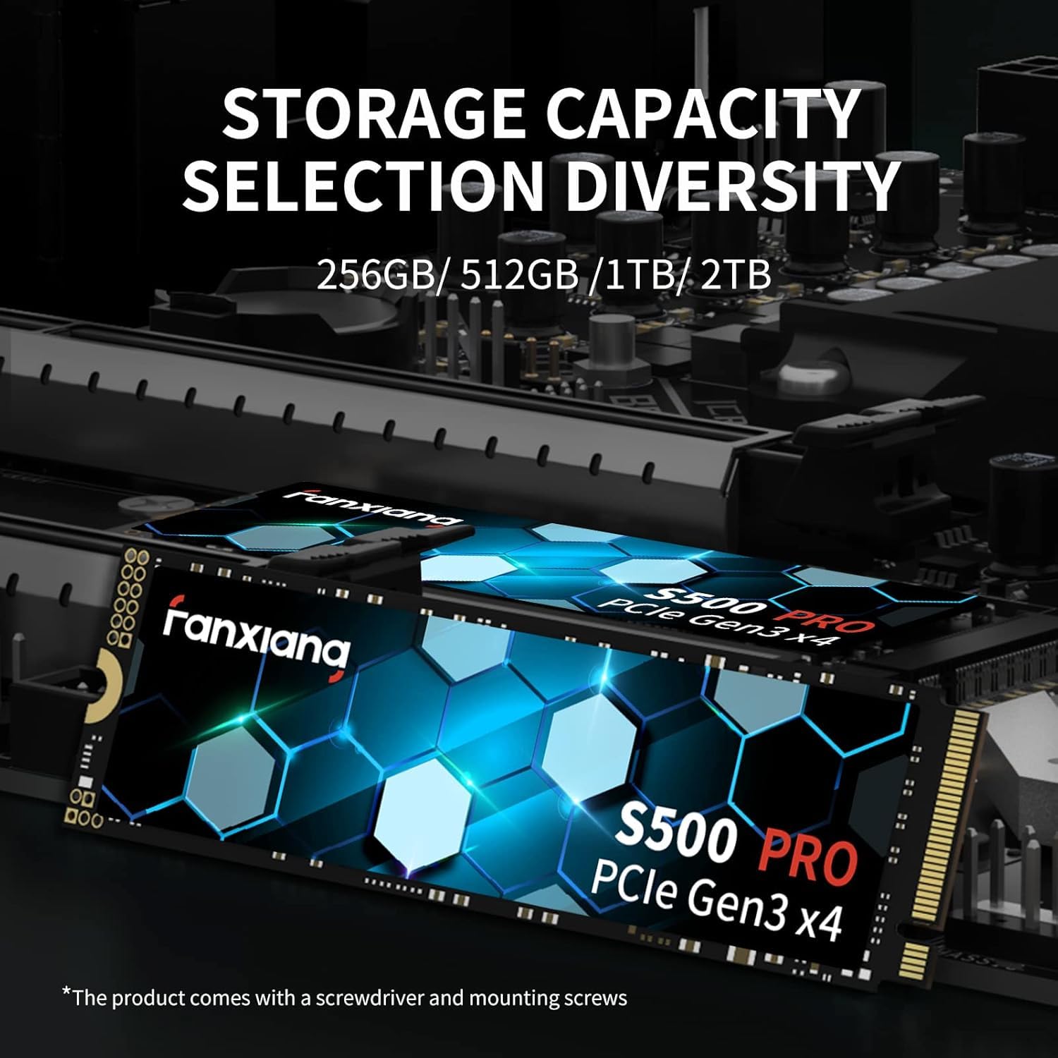 fanxiang S500 Pro 512GB NVMe SSD M.2 2280 PCIe Gen3x4 3200MB/s 3D