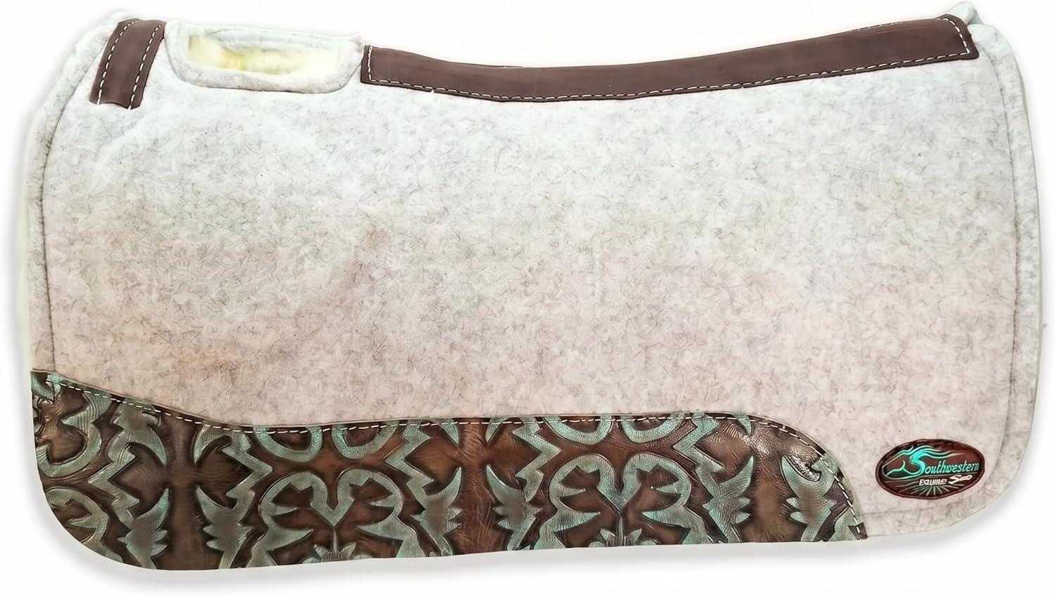 Southwestern Equine OrthoRide Elite Made in the USA Saddle Pad Premium Tan Topper with Fleece Bottom 1"