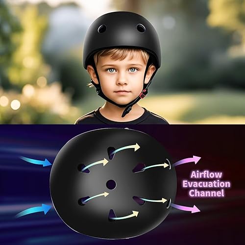 Miniatura 5 de Casco de bicicleta ajustable con gradiente de color para niños pequeños de 3-5-8-14+ años, niñas y niños. Casco para monopatín y bicicleta para