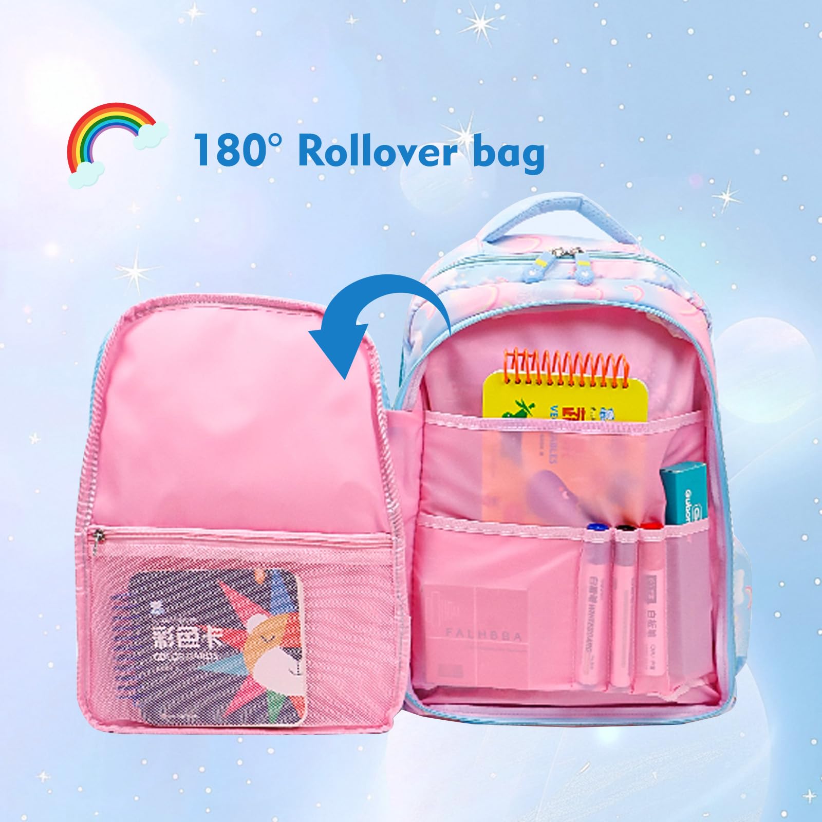 Mochila estética Kawaii Rainbow