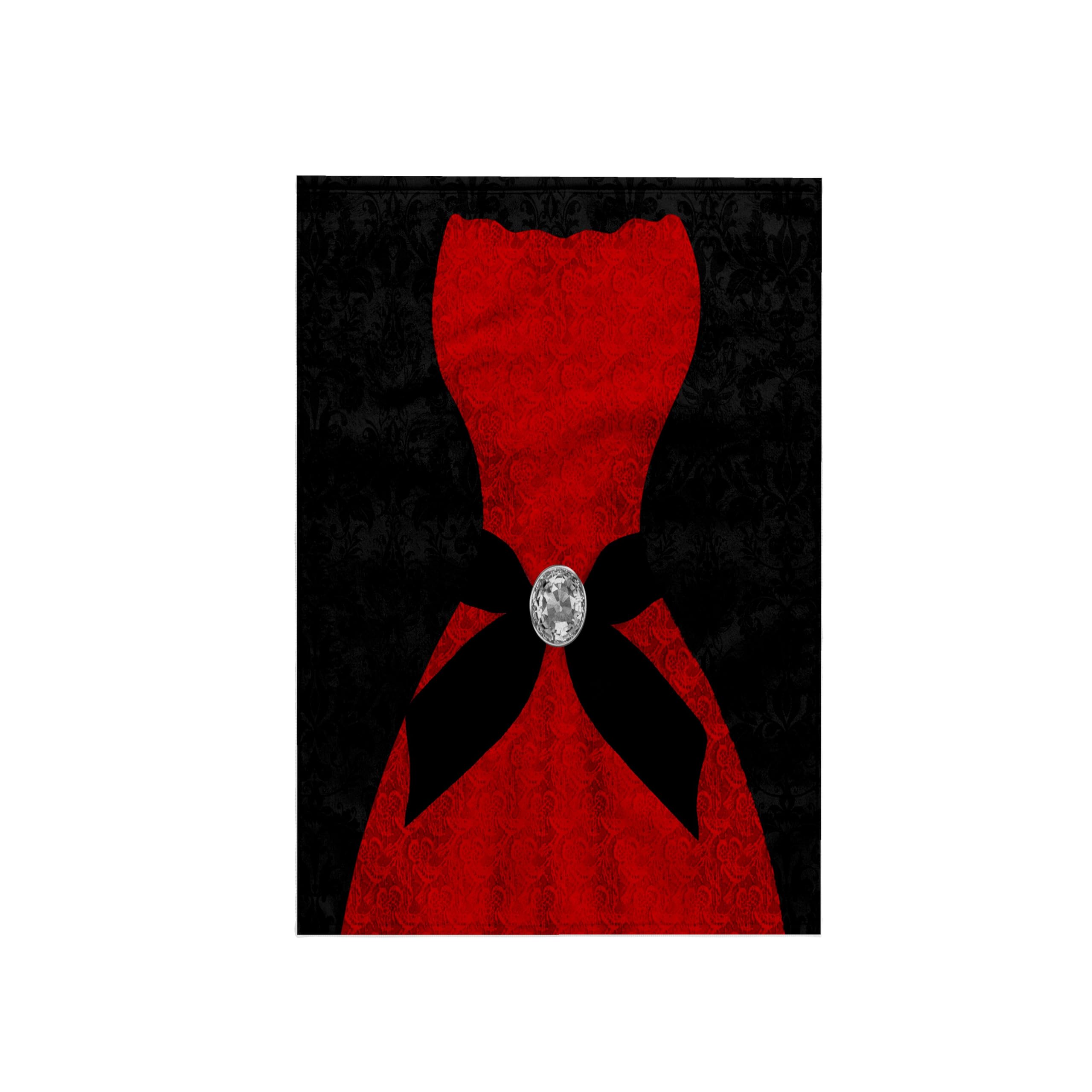 Amazon.com: 3D Rose TWL_236184_1 Red Strapless Dress with Black Damask &  Digital Bling Towel, 15