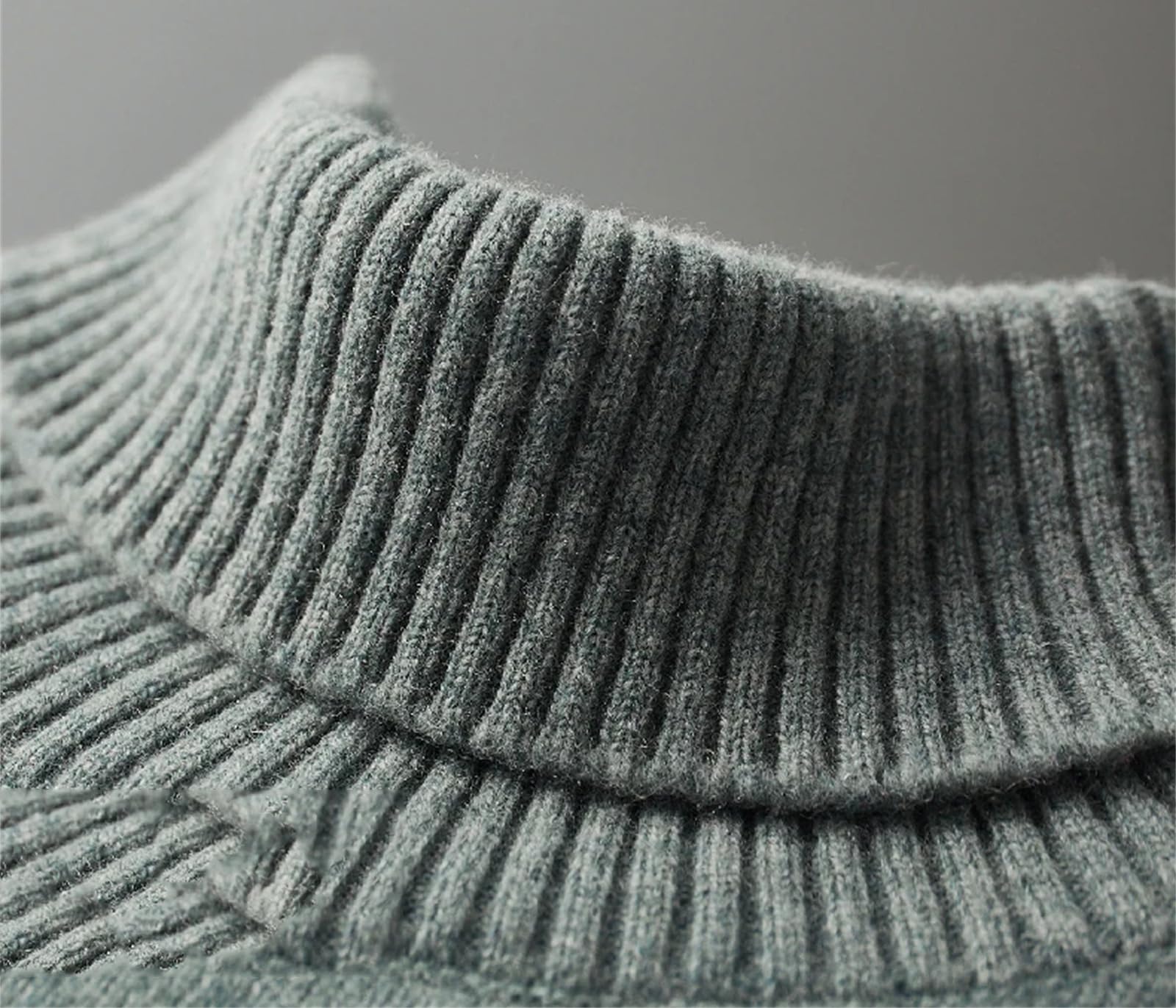 Yeuyyben Maglione invernale da uomo a collo alto spesso pullover da gioventù sciolto caldo fondello camicia casual in lana top in maglia