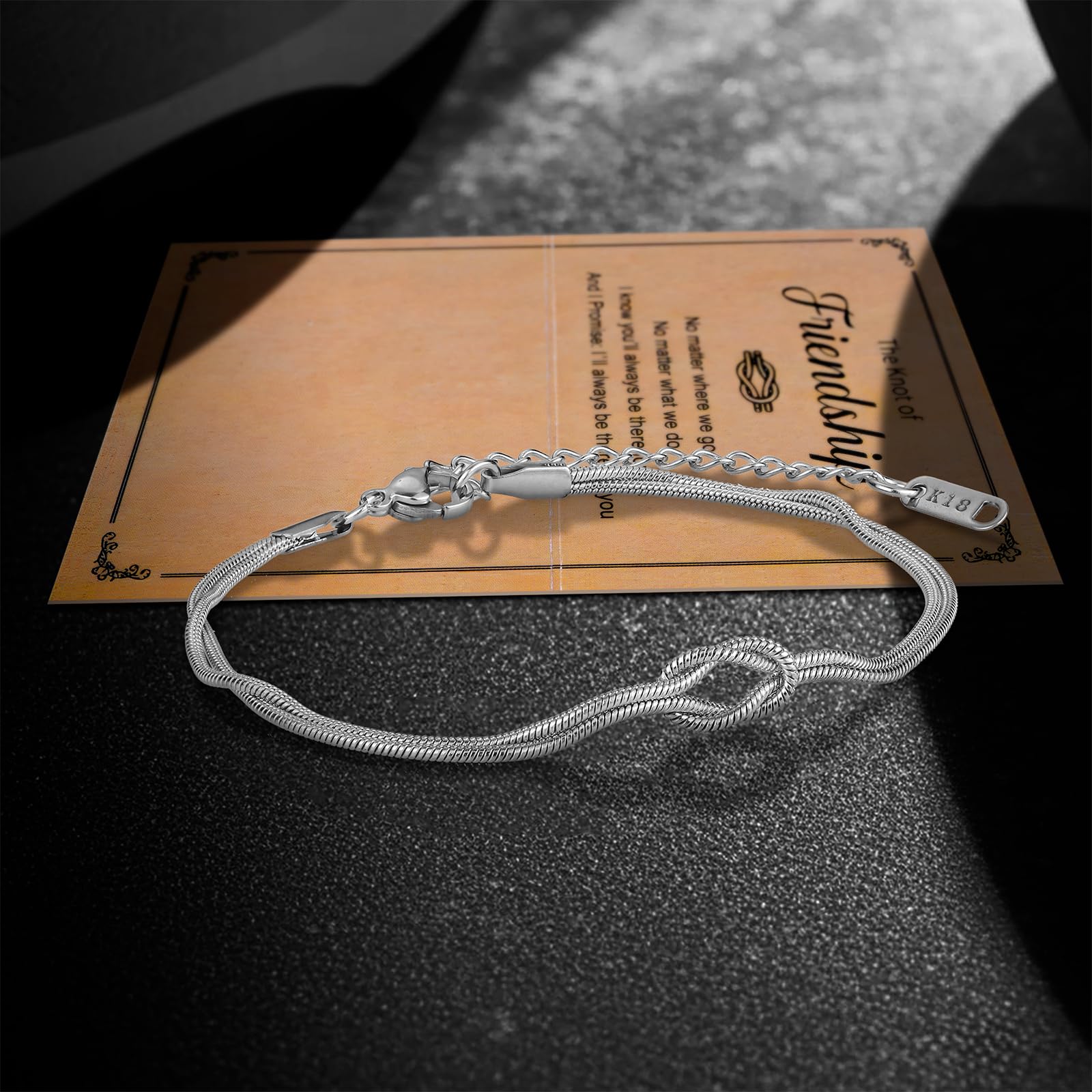 iWenSheng Birthday Gifts for Friends Female - Love Knot Friendship Bracelets Gift for Women Woman, BFF Christmas Bracelet Present for Best Friend Bestie