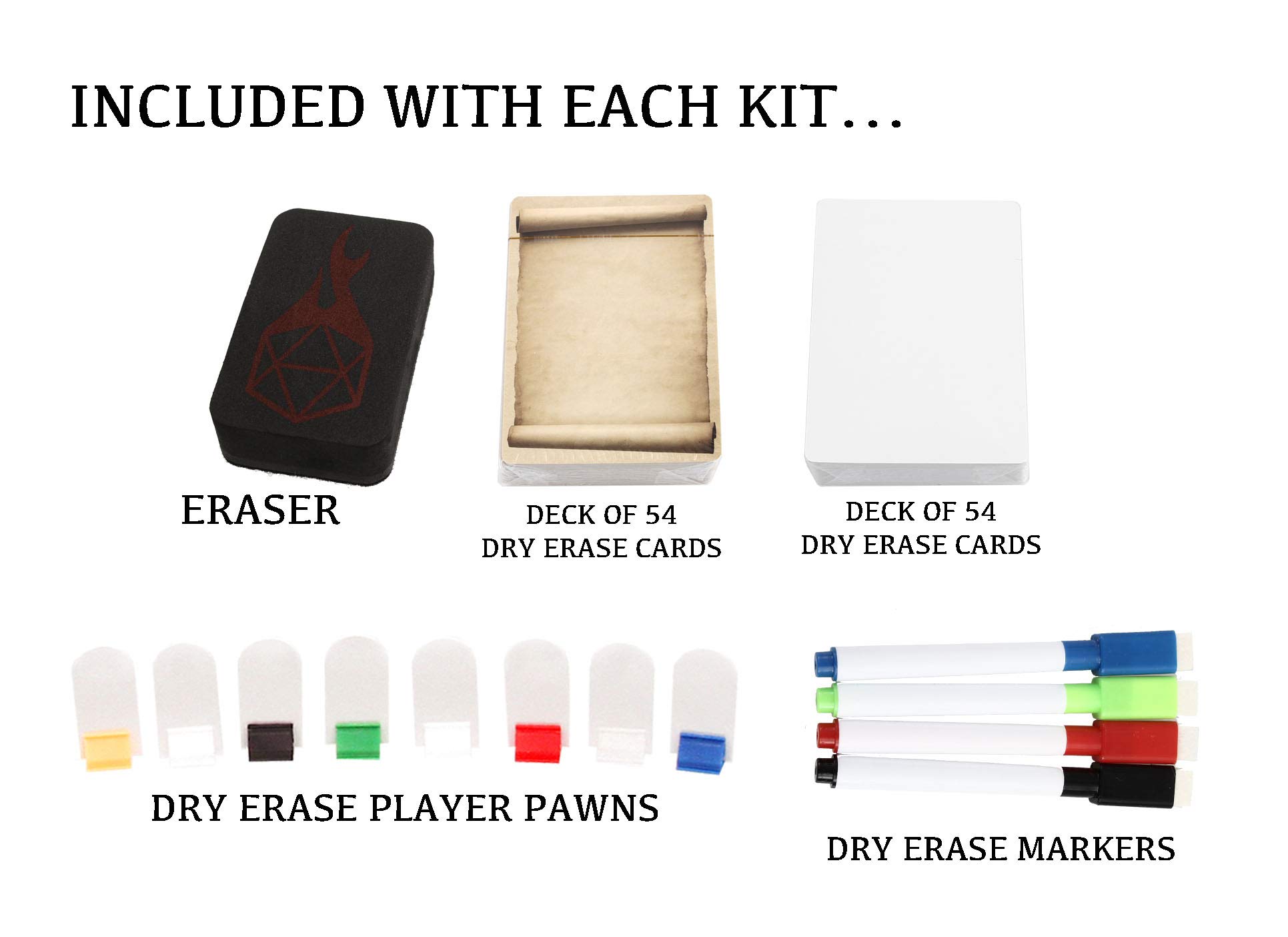 Dice Co. Dry Erase Battle Board with Grid and Hex Map Pattern