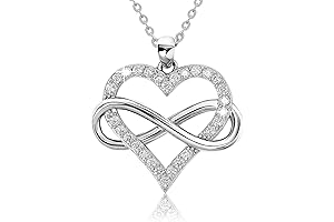 925 Sterling Silver Infinity Heart Necklace for Women