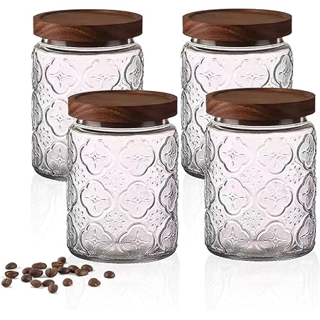 Overnight Oats Jar Sugar Container ANSQU Green Glass Canister 23.7 FL OZ Glass Container With Lid, Candy Jar With Lid, Vintage Colored For Kitchen, Cute Jar (Green, 1 Pack S Mason Jar