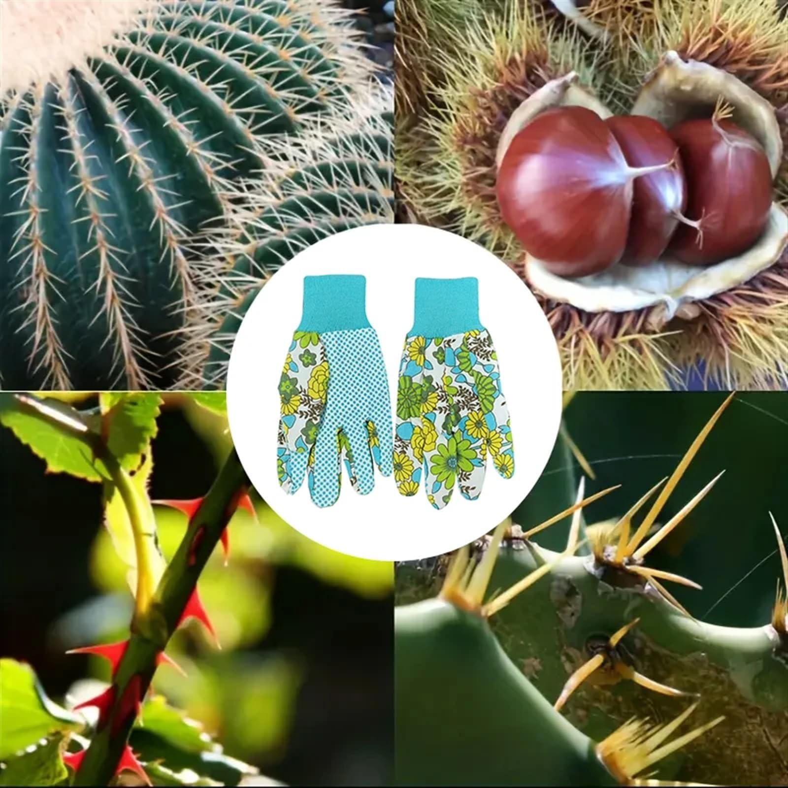 Gartenhandschuhe 3 Paar Gartenhandschuhe for Damen, weiche Baumwolle, rutschfeste Arbeitshandschuhe mit Blumenmuster, kurze elastische Sonnenschutz-Gartenhandschuhe