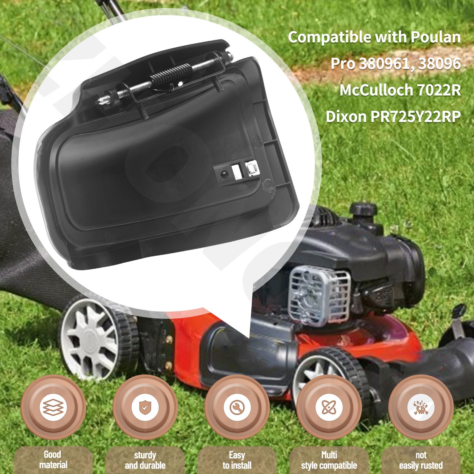 532426129 Deflector y 532420019 - Juego de puerta de mantillo con anexos compatibles con cortacésped Craftsman y Husqvarna de 22 pulgadas, sustituye a 419942X418 419942X428 583405601