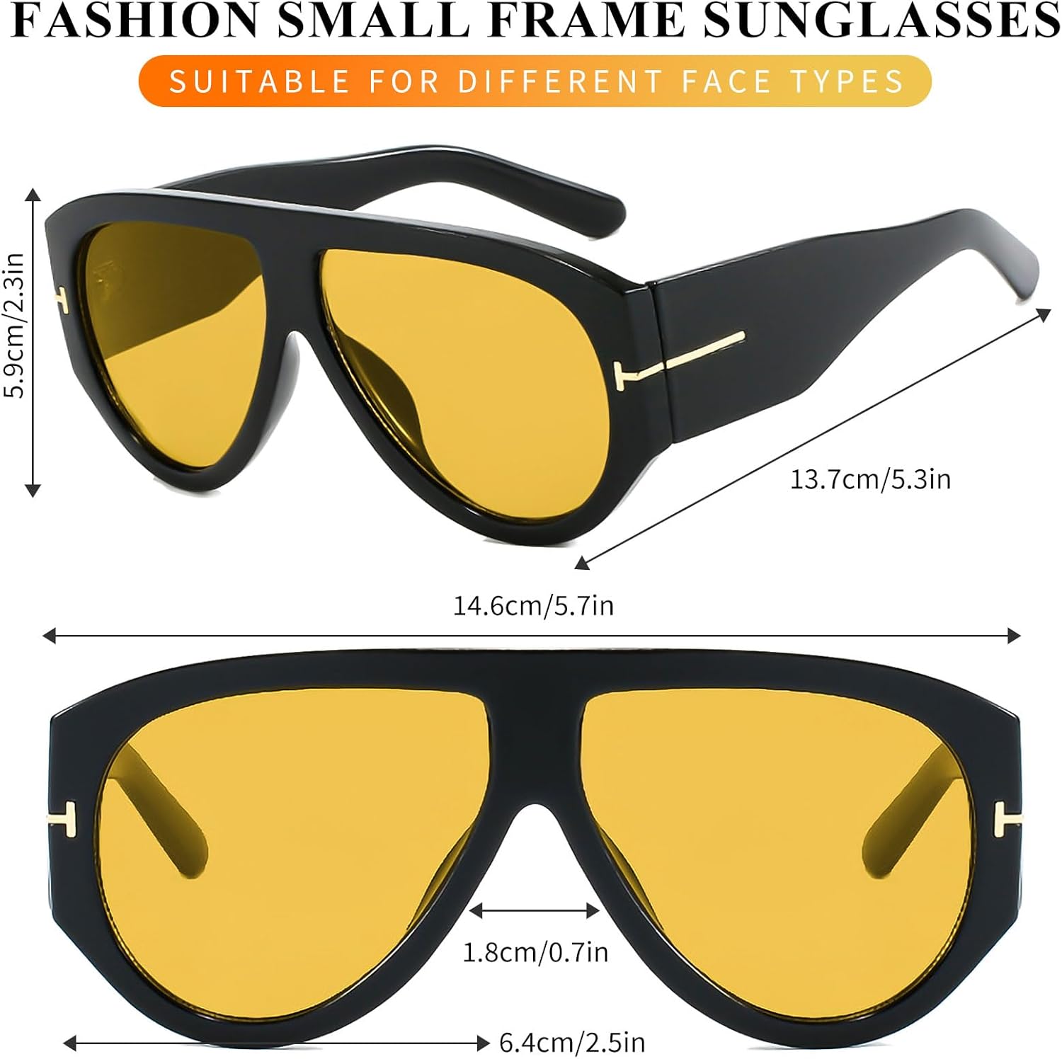 Trendy Oversized Aviator Sunglasses for Women Men Square Thick Frame Large Sun Glasses UV400 Protection - Image 4