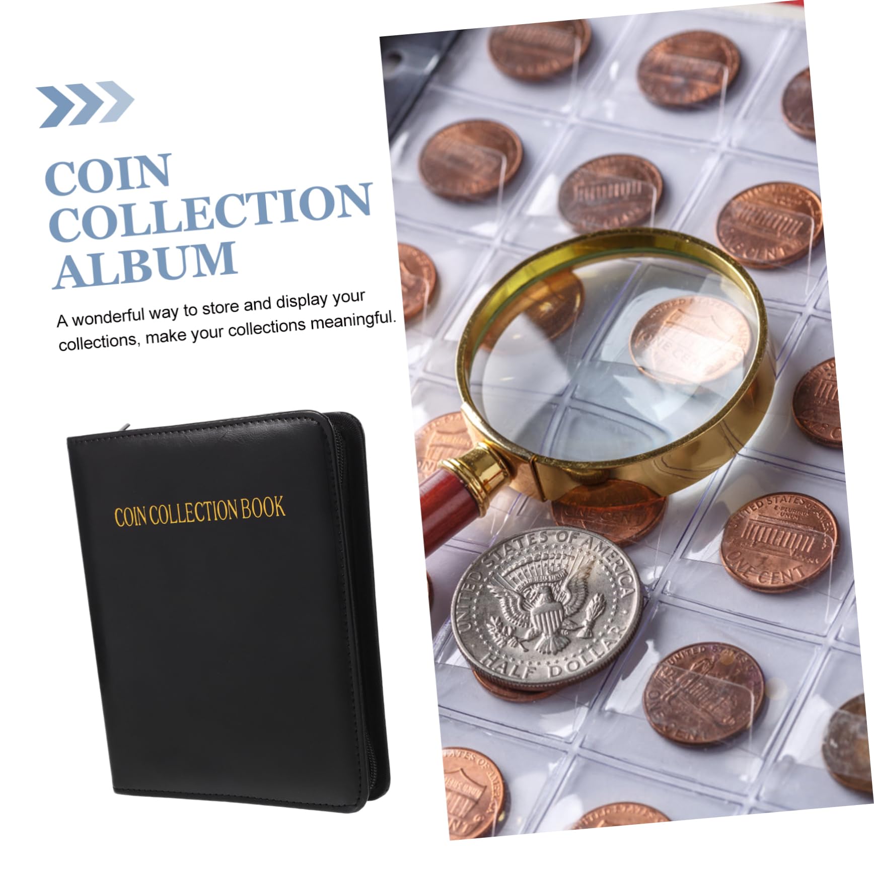 Álbum De Colección De Monedas Protección Organizador De Monedas De Compartimentos Páginas Transparentes Cubierta Artificial para Coleccionistas